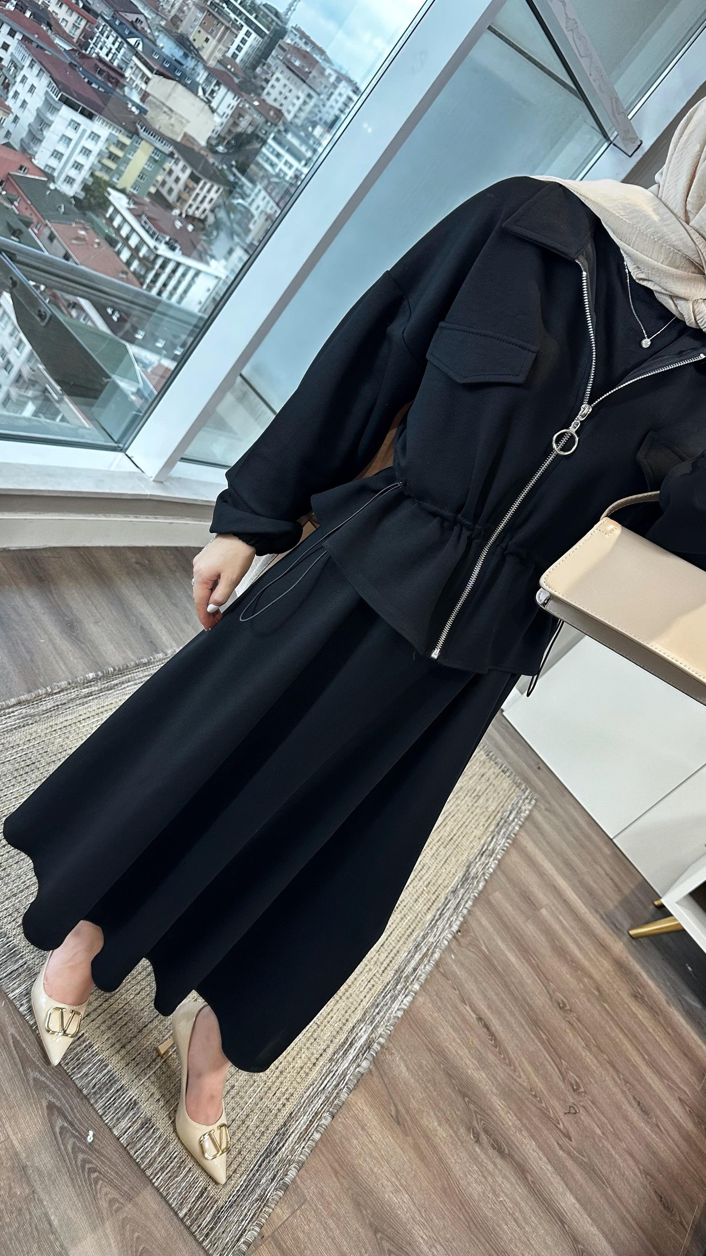 Fermuarlı Süs cep Oysho Takım SiyahDubaiShowroomTAKIM010223