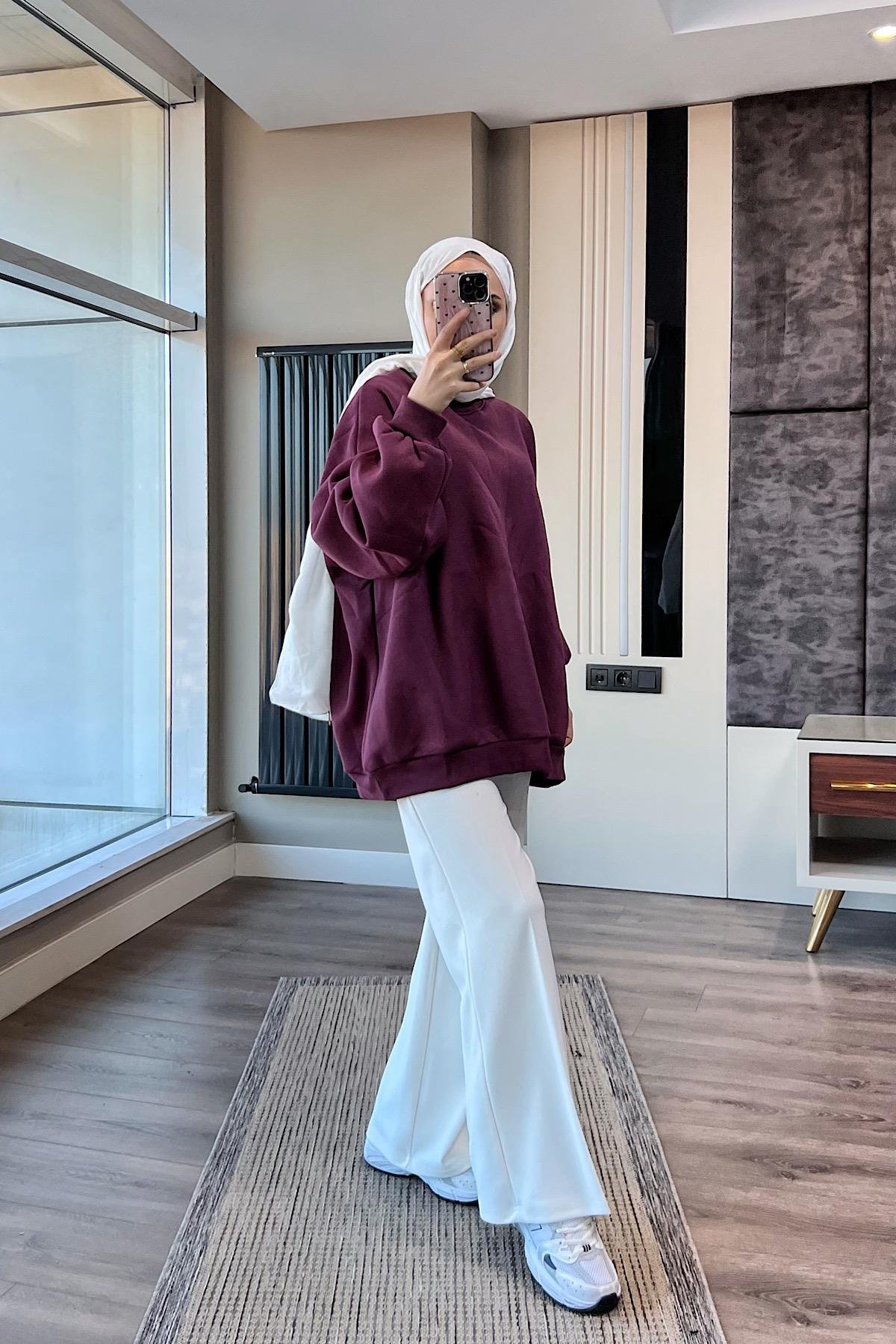 Üç İplik Kumaş Sweat MürdümDubaiShowroomSWEAT30890