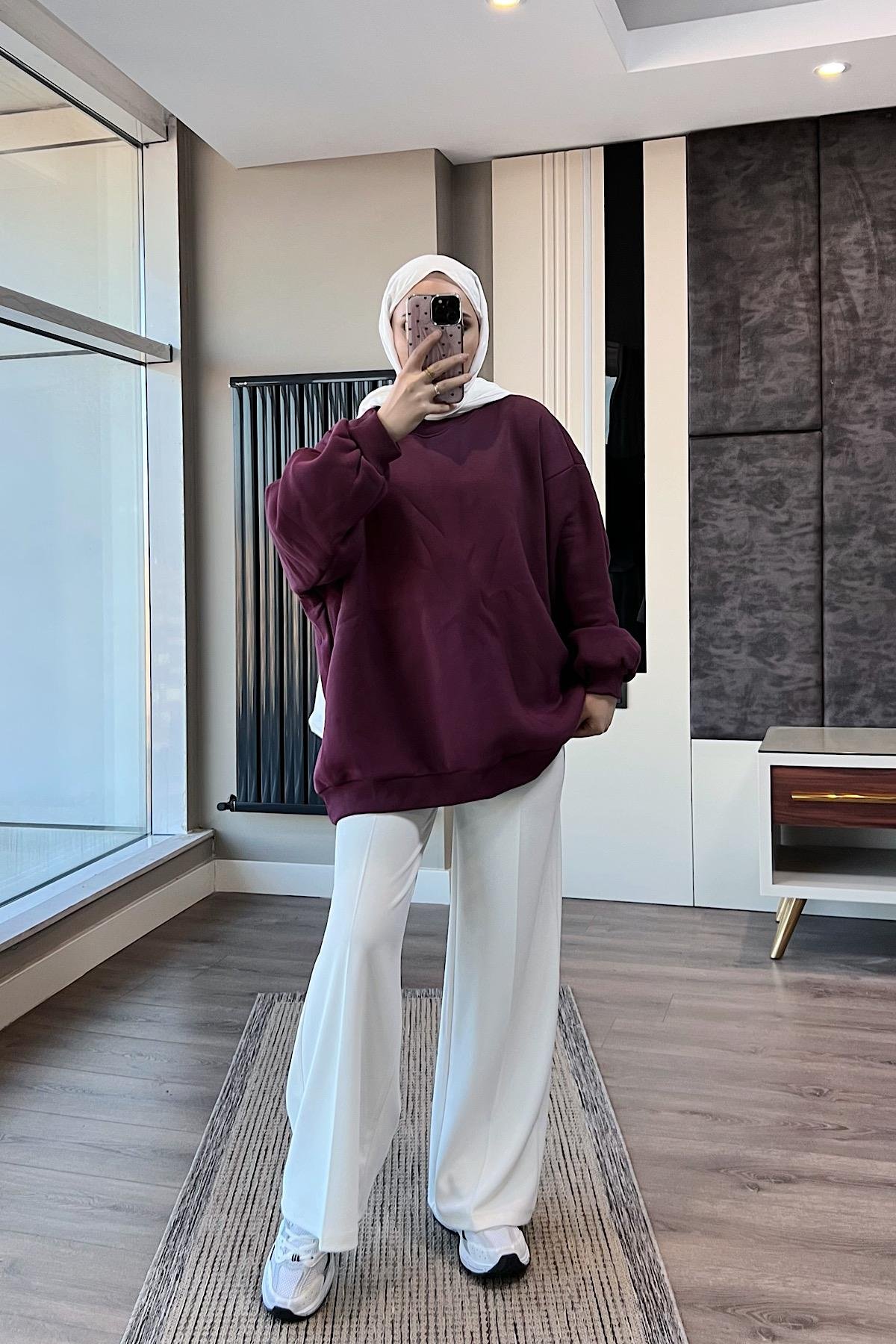 Üç İplik Kumaş Sweat MürdümDubaiShowroomSWEAT30890