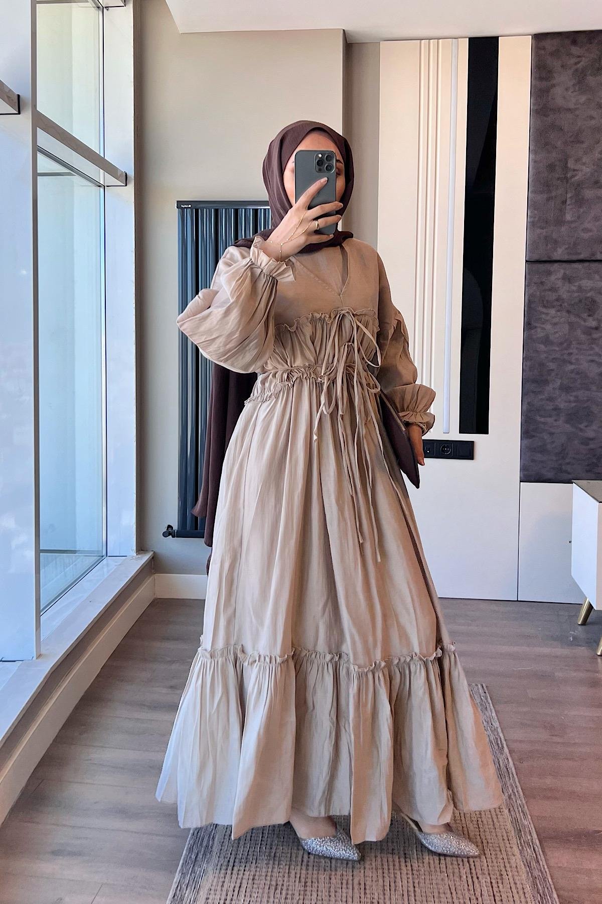 Vual Elbise VizonDubaiShowroomELBİSELER01846-VZN