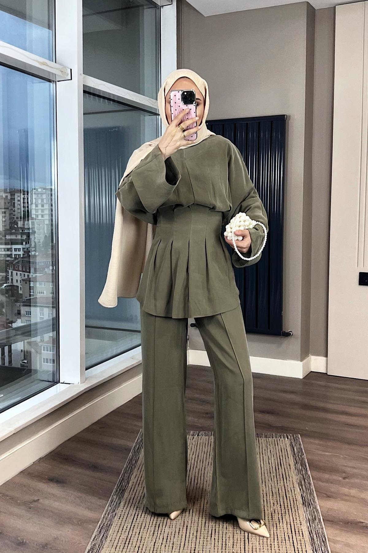 İkili Tensel Takım YeşilDubaiShowroomTAKIM00170-123