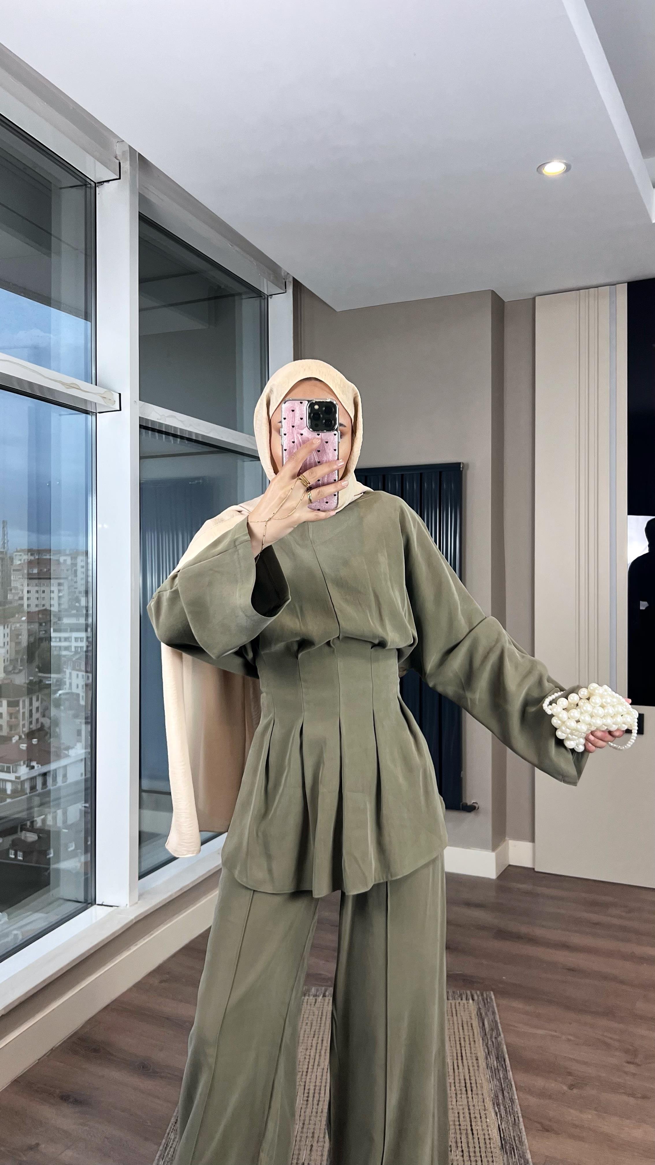 İkili Tensel Takım YeşilDubaiShowroomTAKIM00170-123