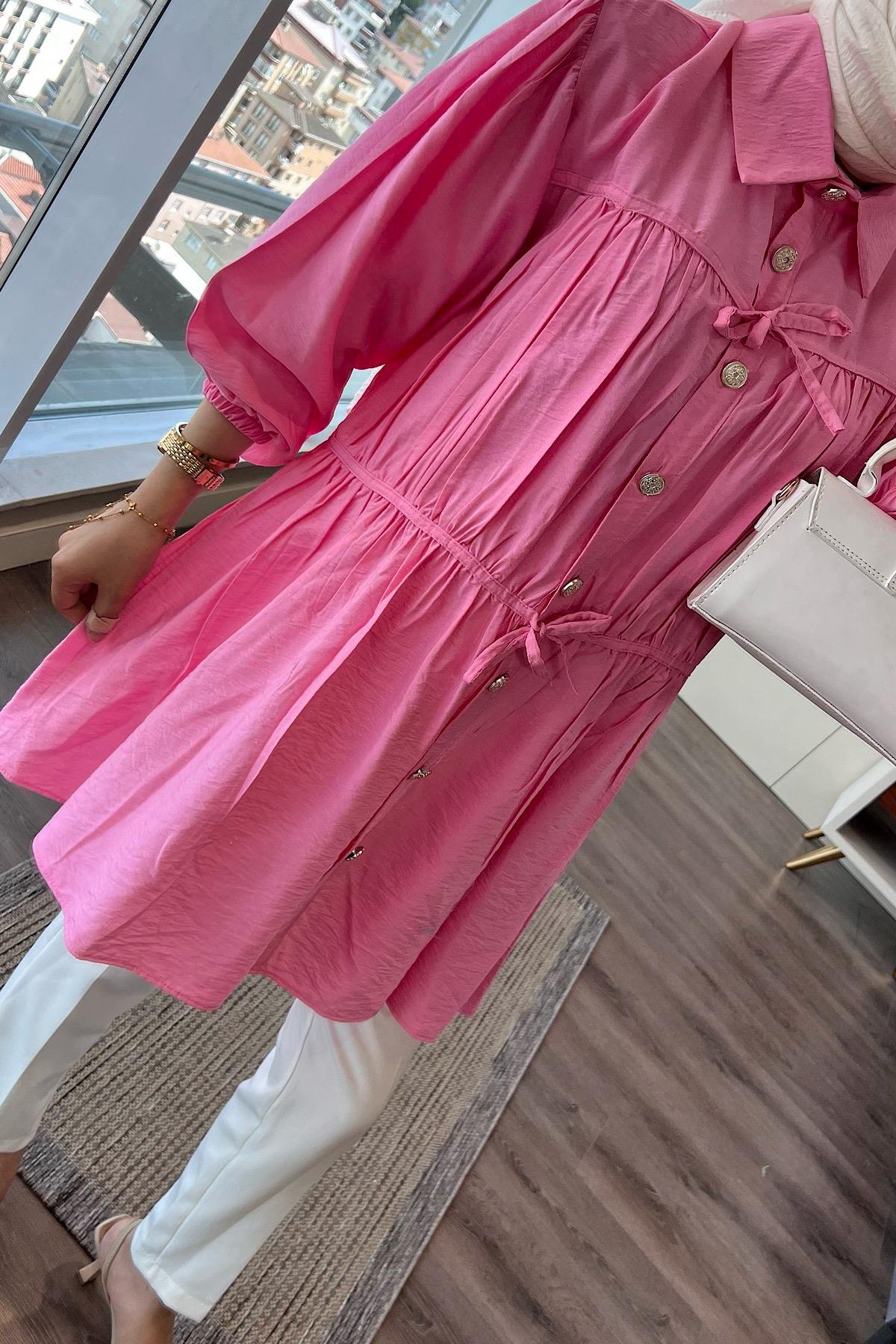 Modal Tunik PembeDubaiShowroomÜST GİYİM02410-PMB