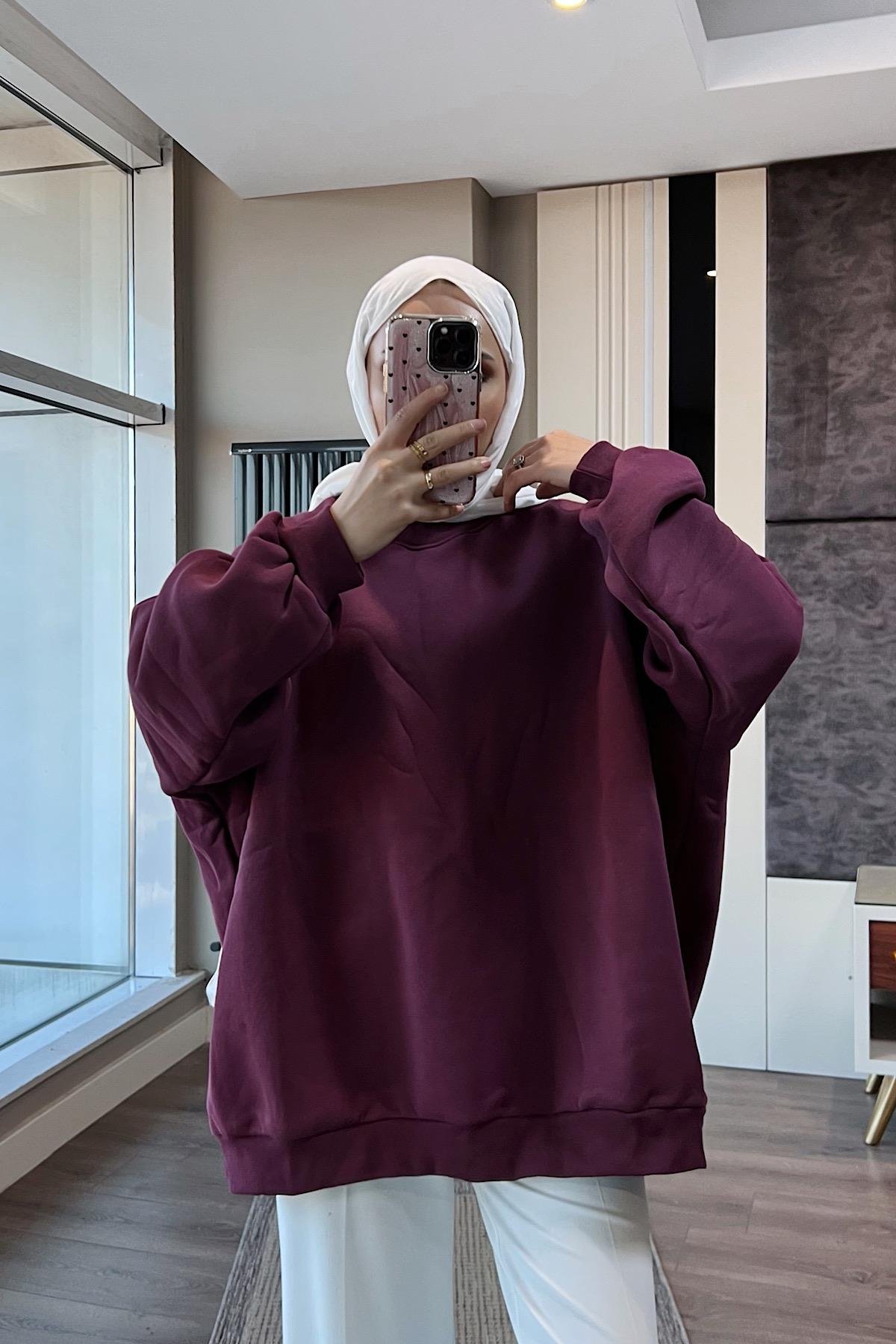 Üç İplik Kumaş Sweat MürdümDubaiShowroomSWEAT30890