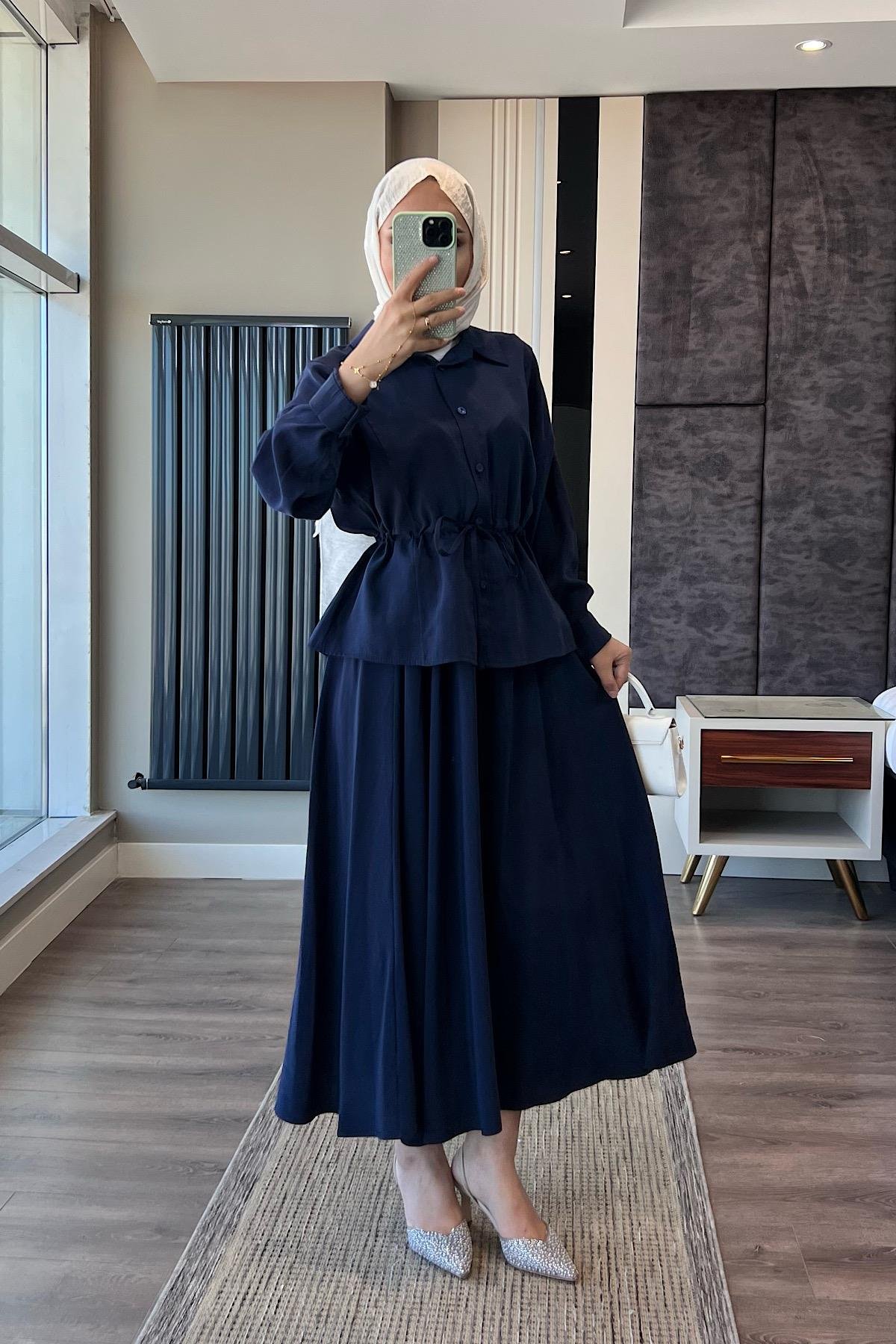 Beli Bağlamalı Takım Lacivert DubaiShowroomTAKIM01281-LCVRT