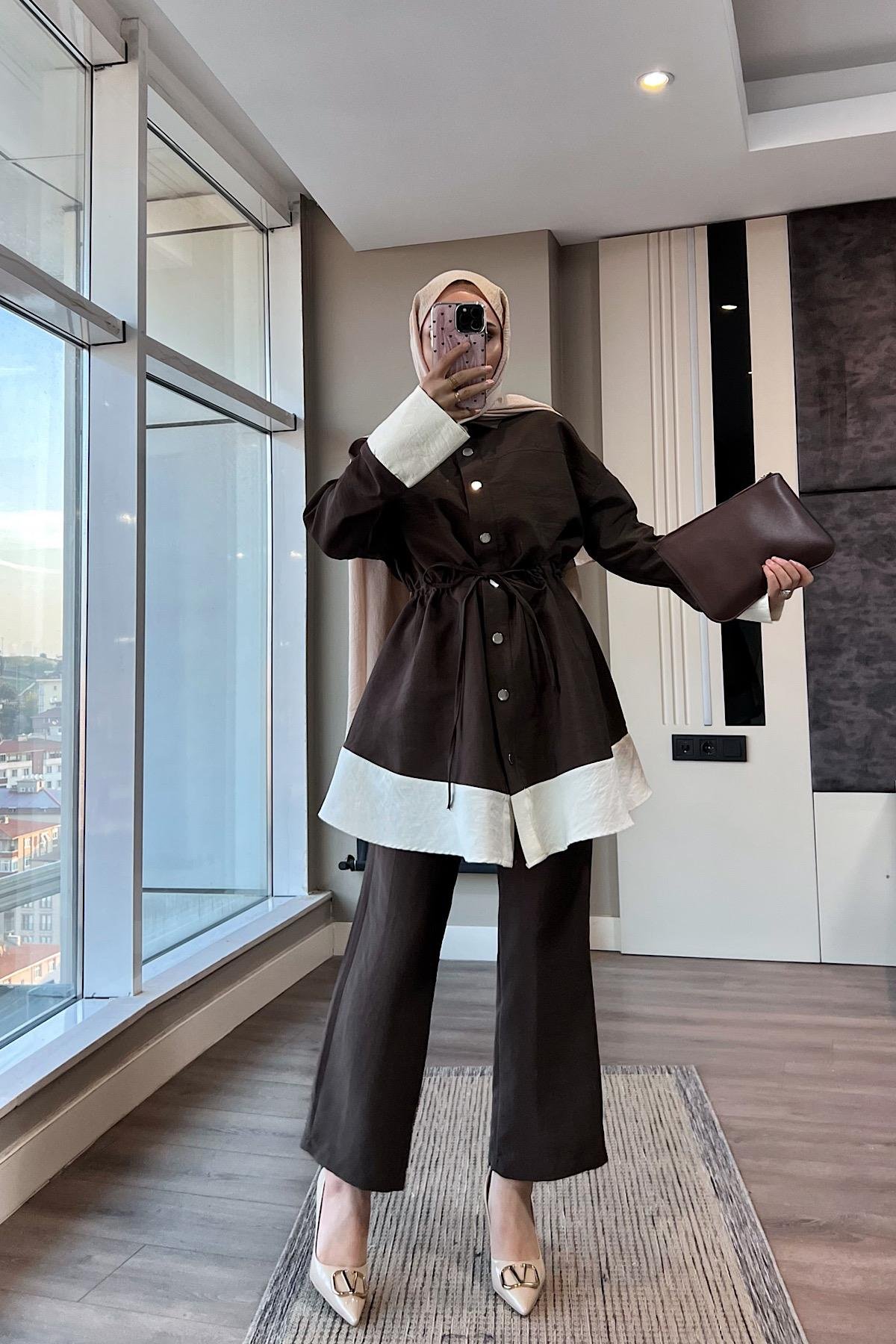 İkili Takım KahverengiDubaiShowroomTAKIM01004