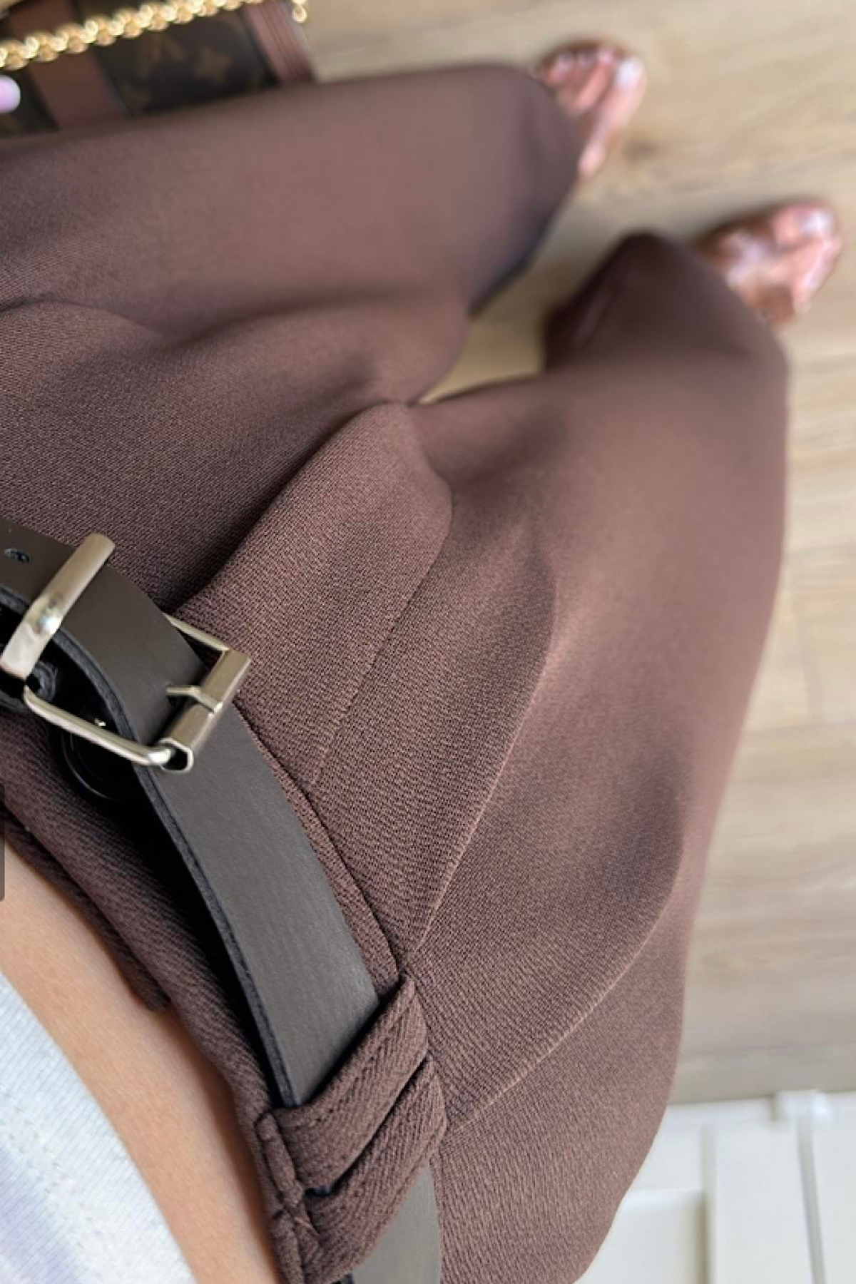 Kemerli Plazzo Pantolon Kahverengi DubaiShowroomALT GİYİM38622