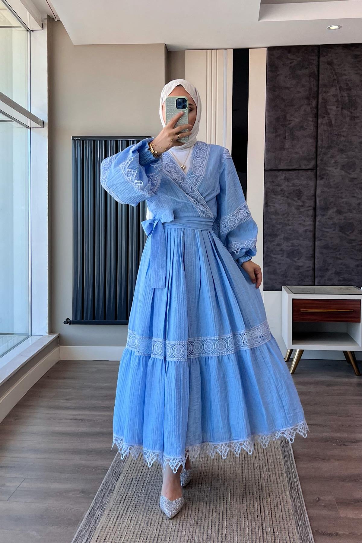 Fisto Detay İkili Takım Bebe MavisiDubaiShowroomTAKIM01558-BEBEMAVİSİ