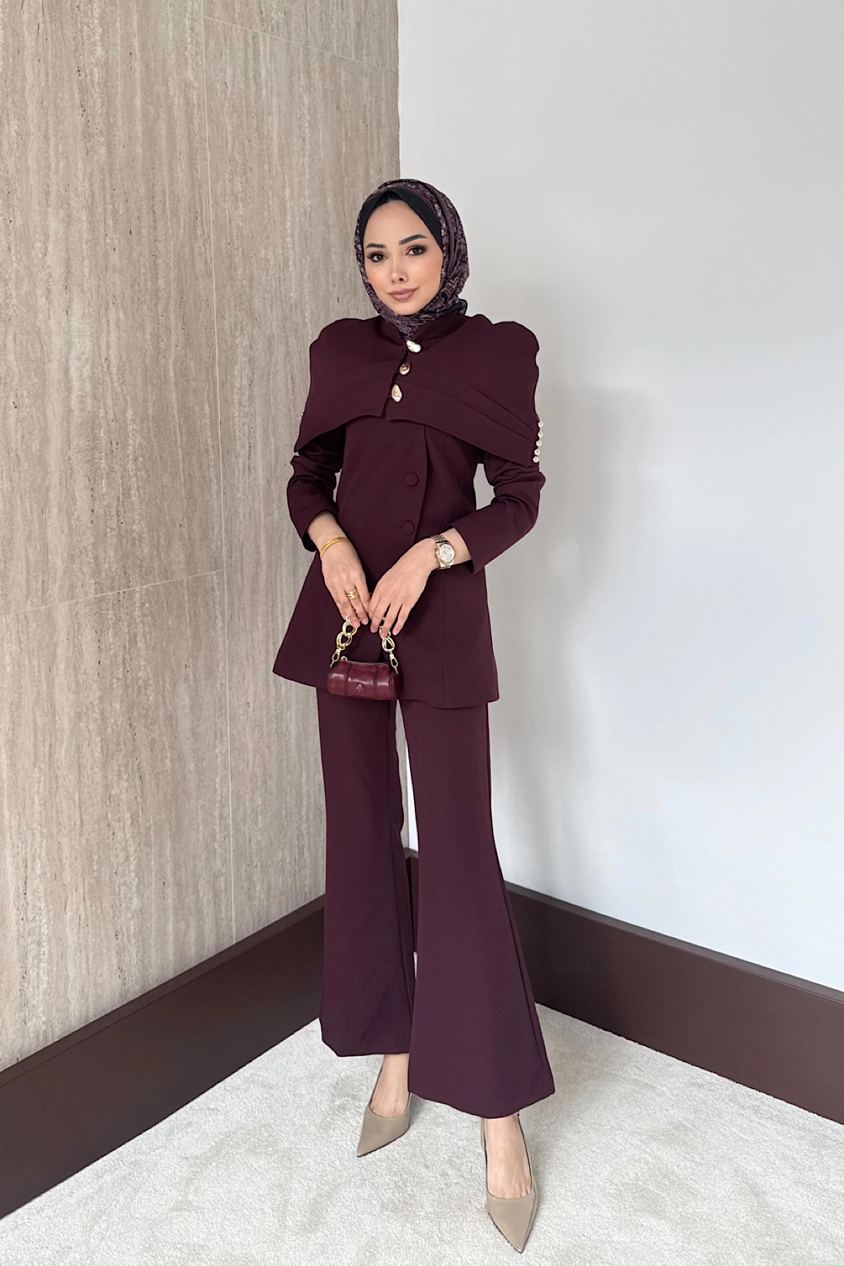 Bolerolu Takım BordoDubaiShowroomTAKIM26032