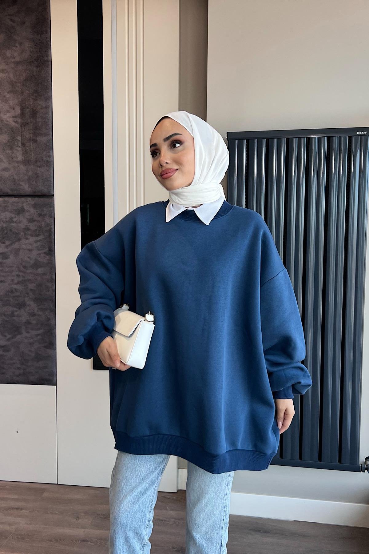 Üç İplik Kumaş Sweat İndigoDubaiShowroomSWEAT30890İNDGO