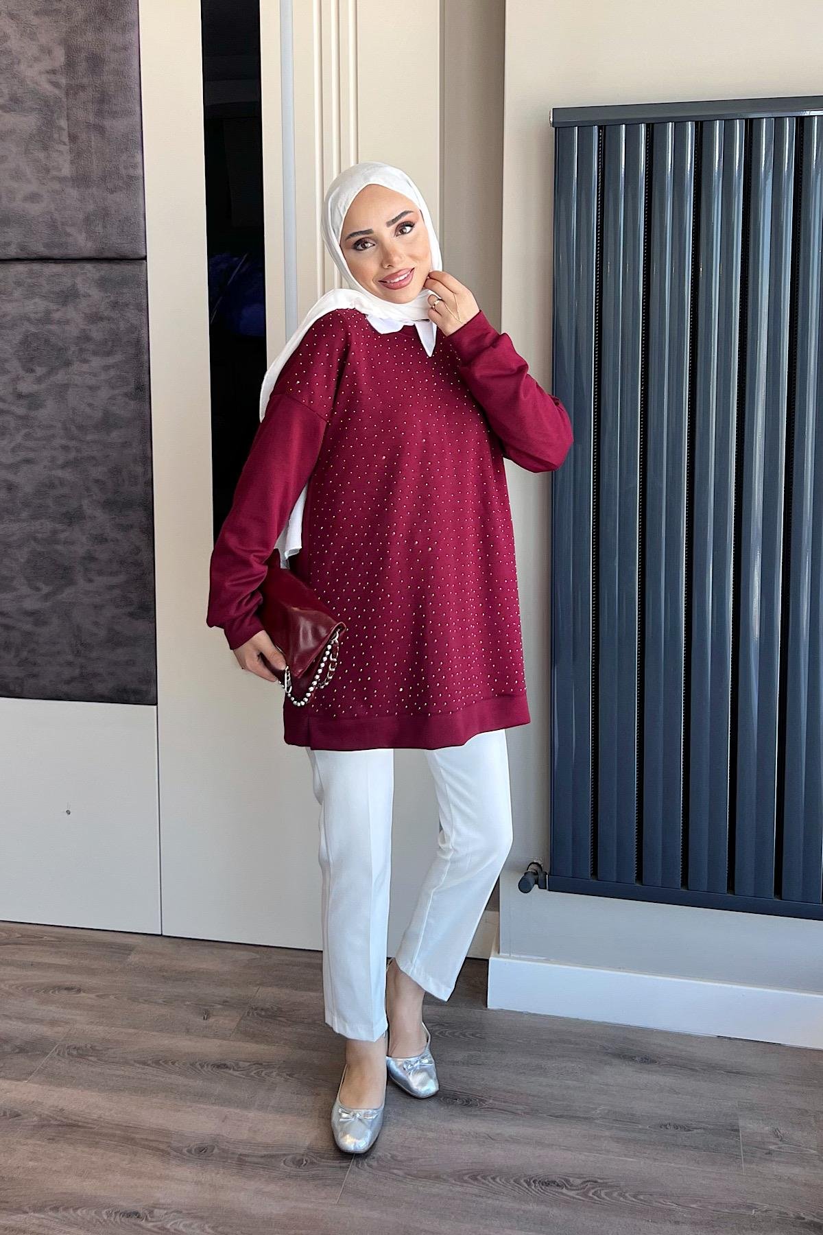 Oysho Kumaş Sweat BordoDubaiShowroomSWEAT08005-BRD
