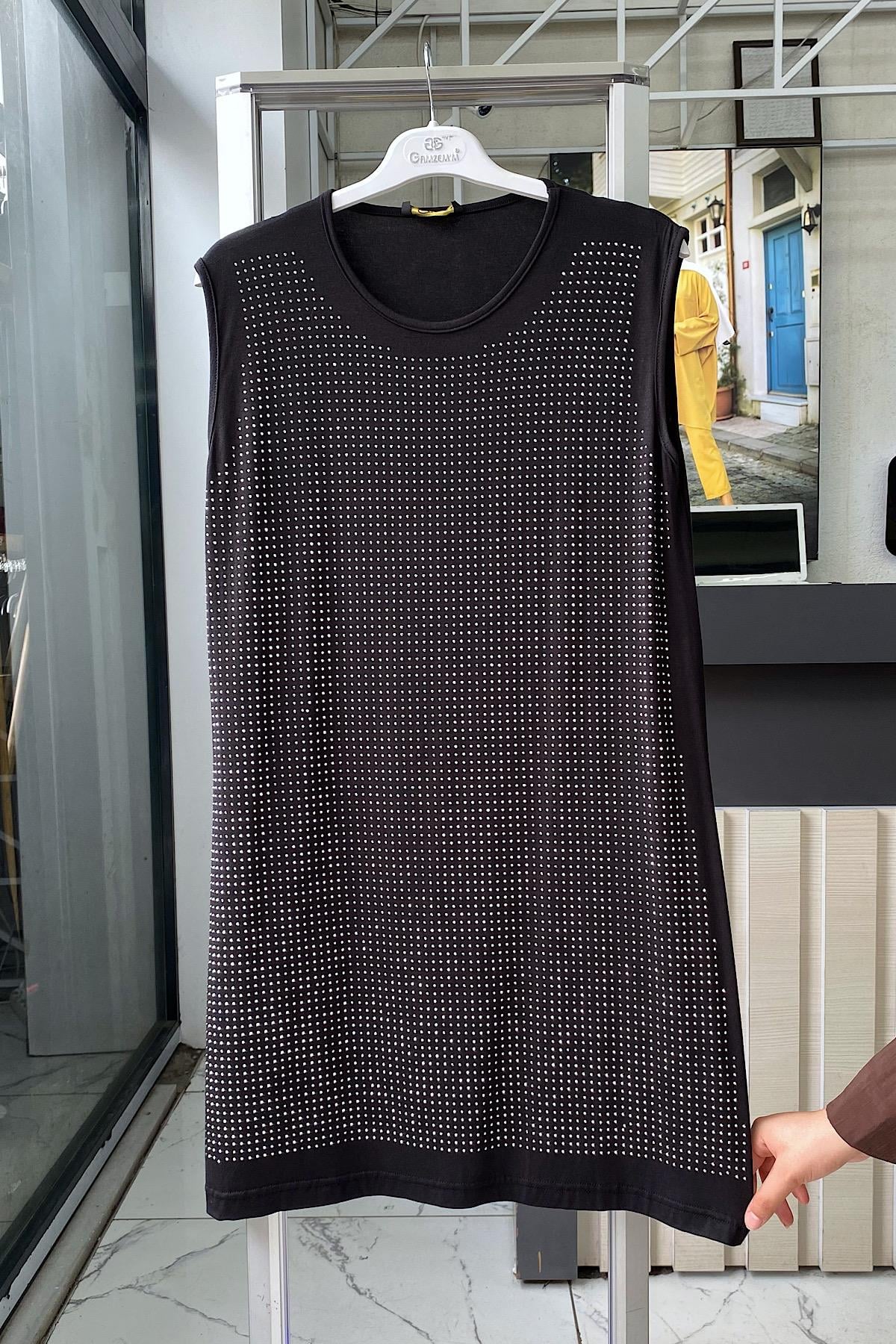 Önü Taşlı İçlik SiyahDubaiShowroomÜST GİYİM0188962 SYH