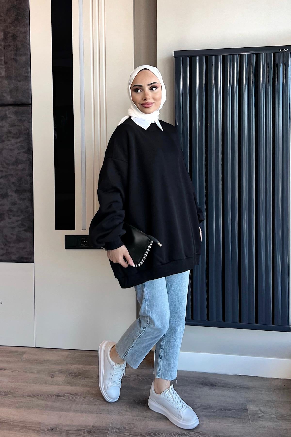 Üç İplik Kumaş Sweat  SiyahDubaiShowroomSWEAT30890BRDO