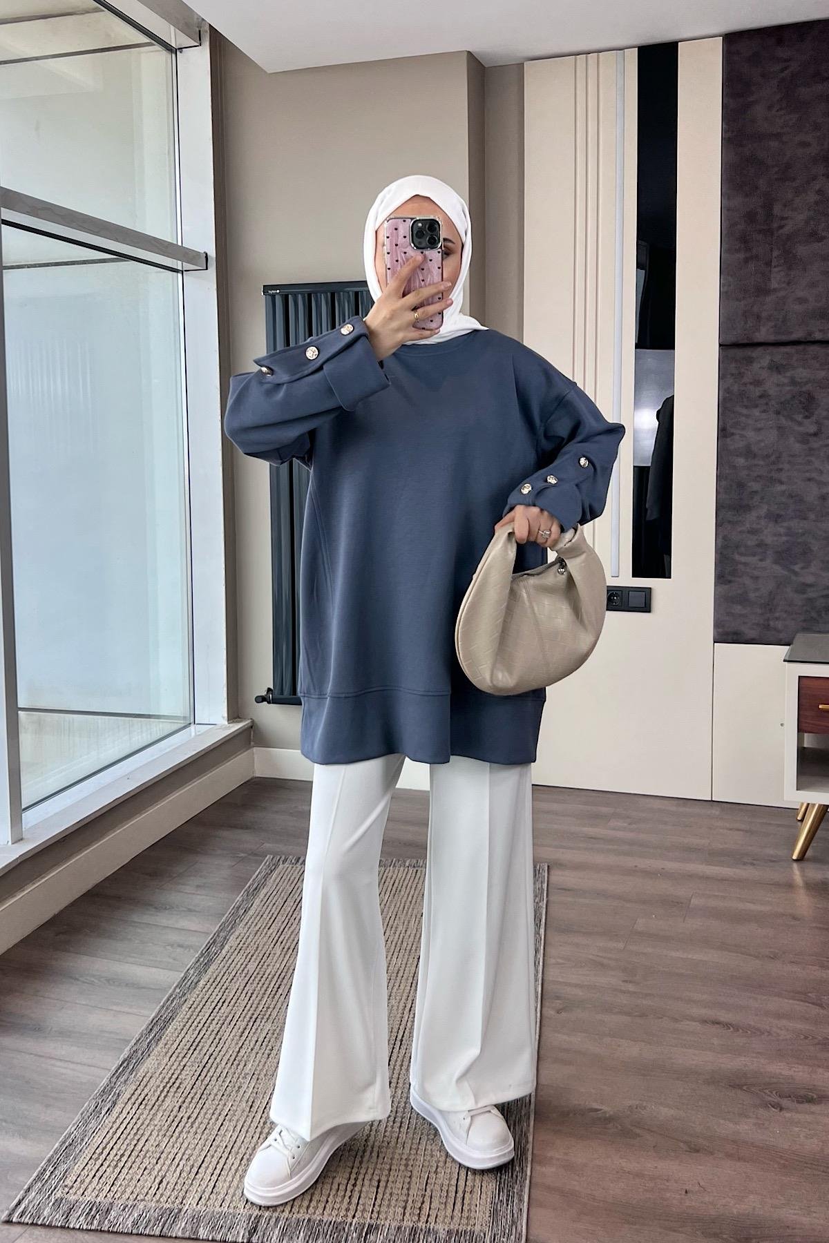 Kolu Düğme Detaylı SweatDubaiShowroomÜST GİYİM011230