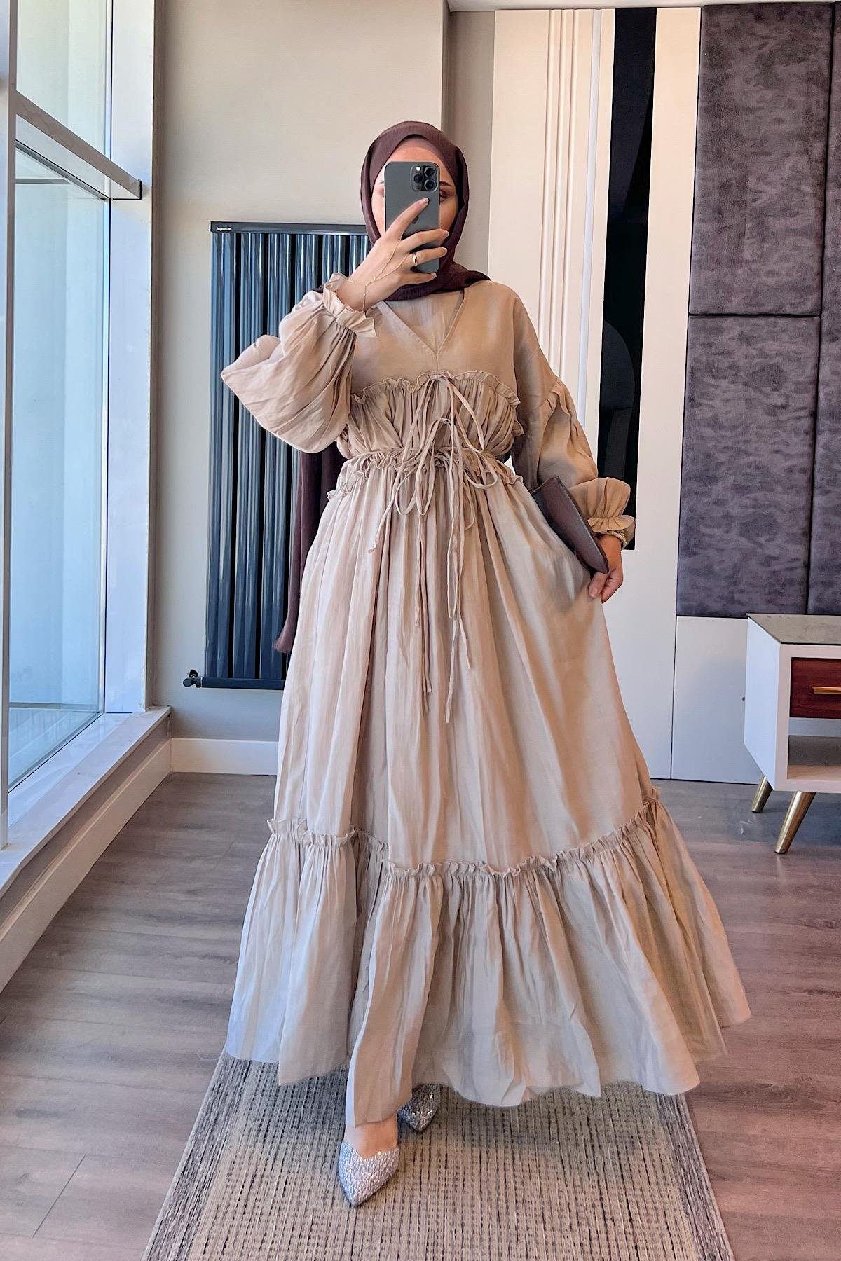 Vual Elbise VizonDubaiShowroomELBİSELER01846-VZN