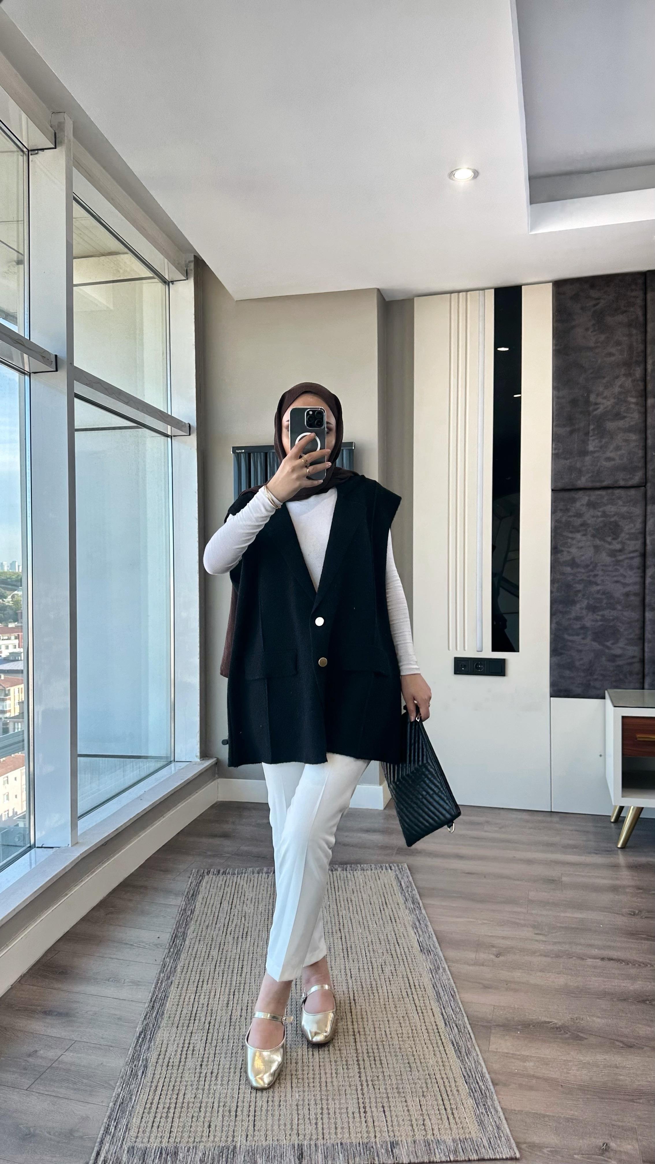 Süs Cep Yumoş Yelek SiyahDubaiShowroomDIŞ GİYİM44119