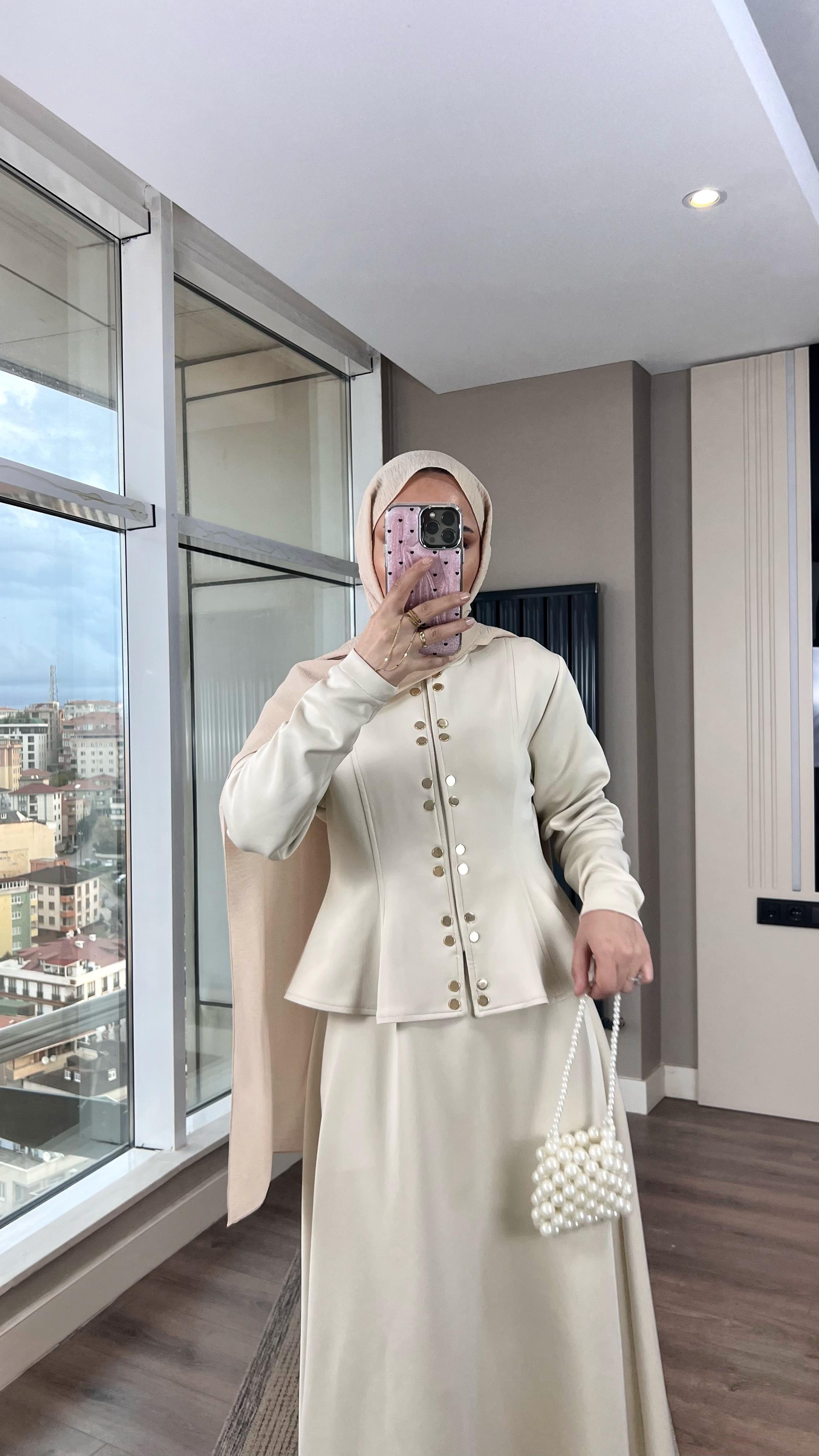 Çıtçıt Detay Skuba Takım KremDubaiShowroomTAKIM07730
