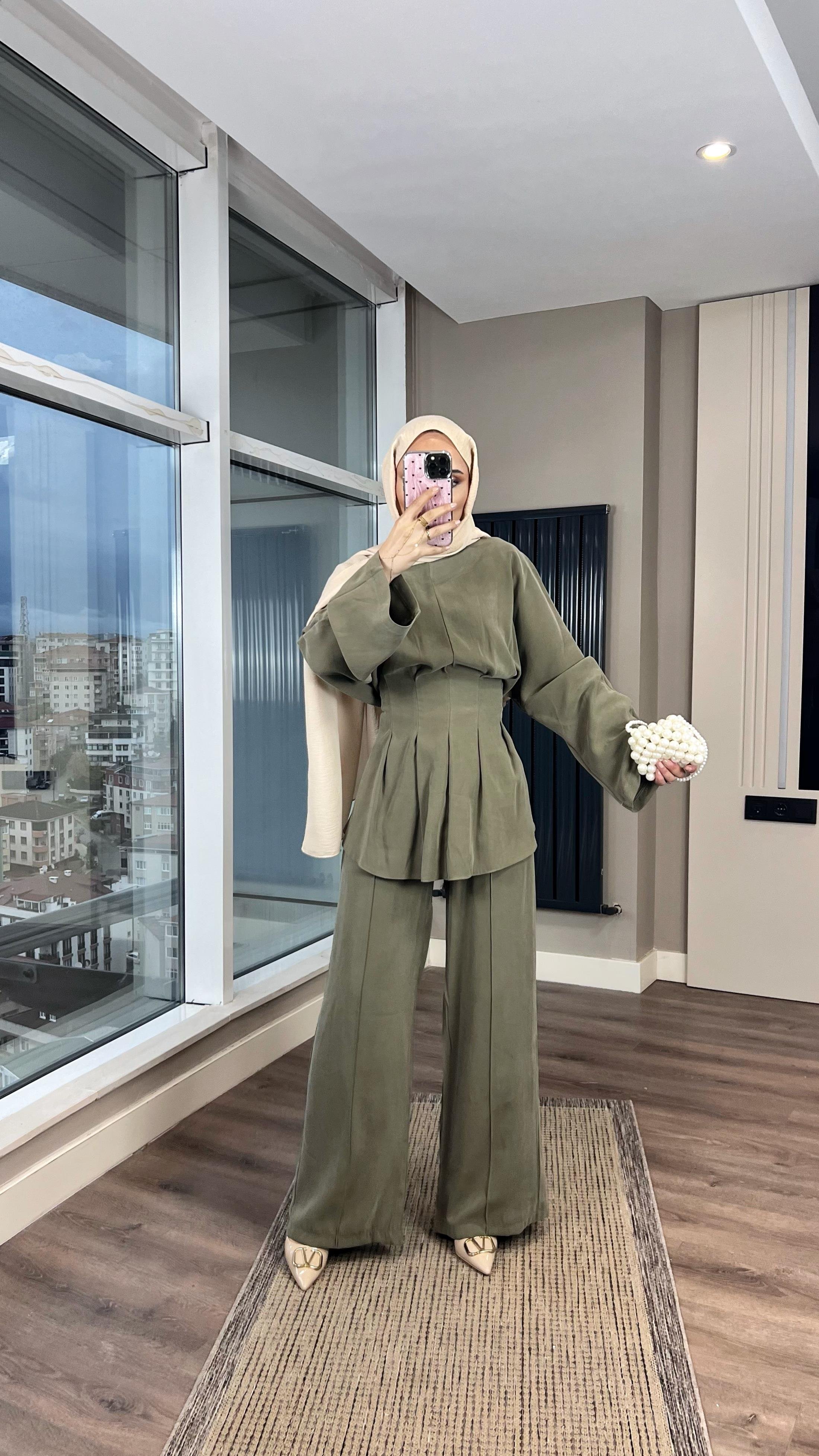 İkili Tensel Takım YeşilDubaiShowroomTAKIM00170-123
