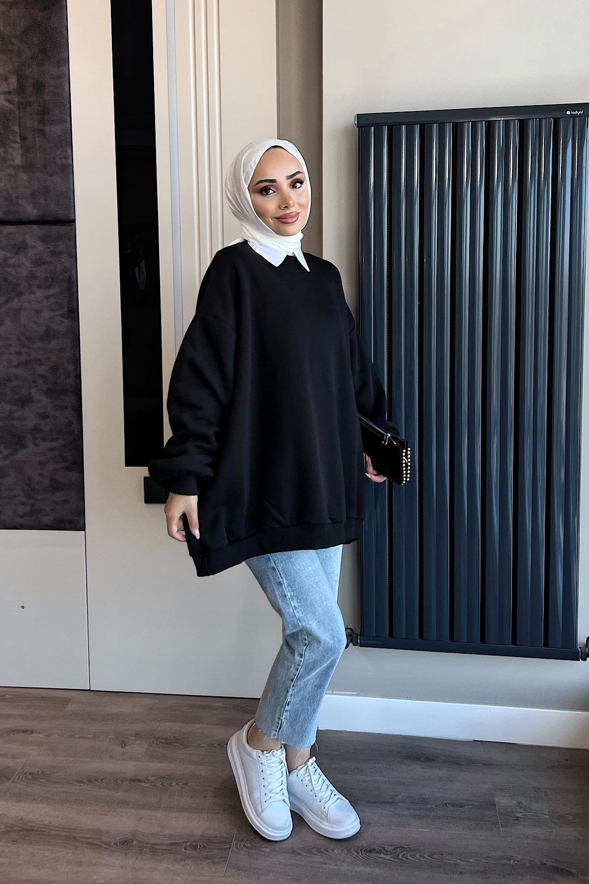 Üç İplik Kumaş Sweat  SiyahDubaiShowroomSWEAT30890BRDO