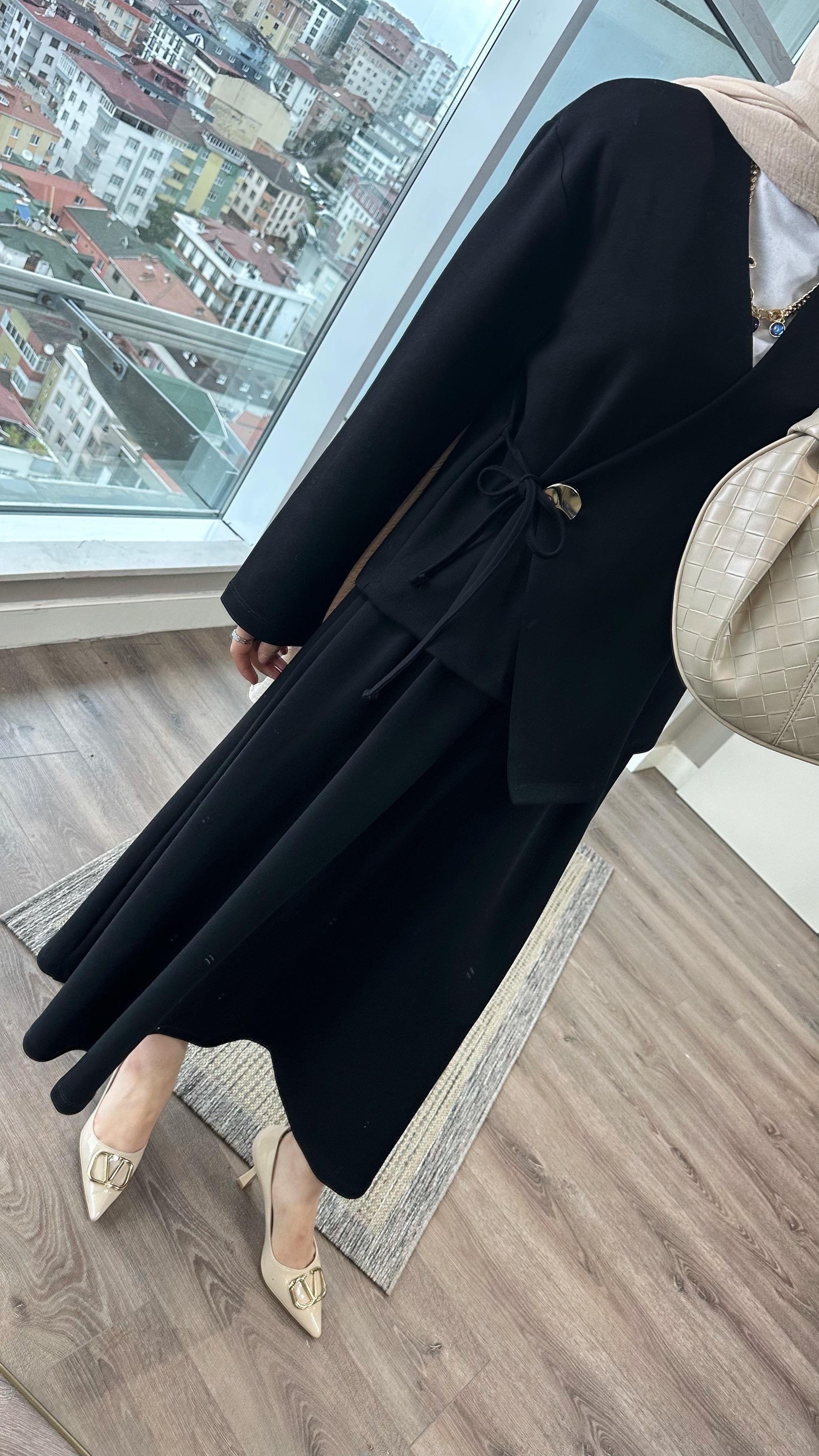 Lucas Modal Etekli Takım SiyahDubaiShowroomTAKIM01035