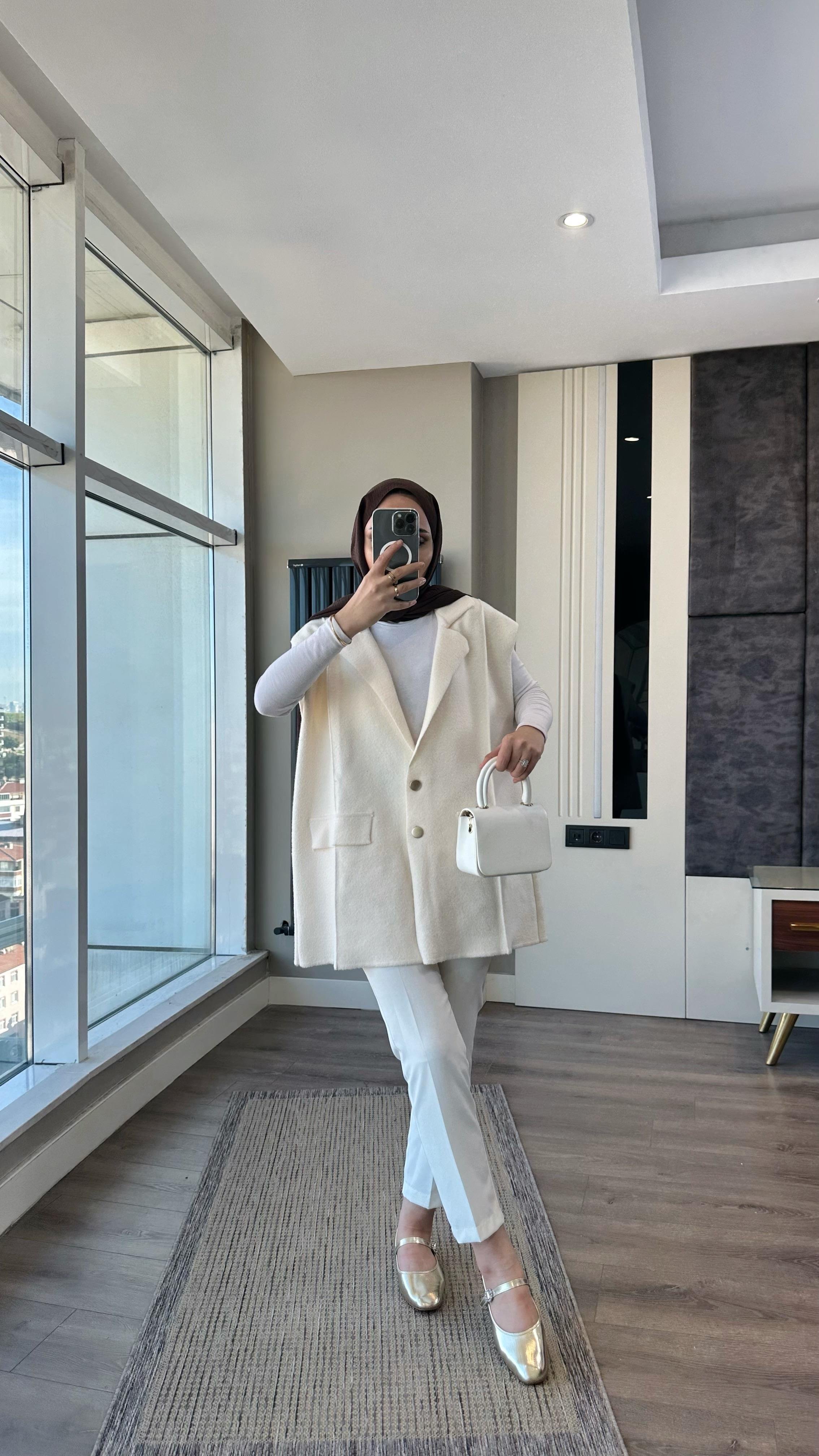 Süs Cep Yumoş Yelek KremDubaiShowroomDIŞ GİYİM44119