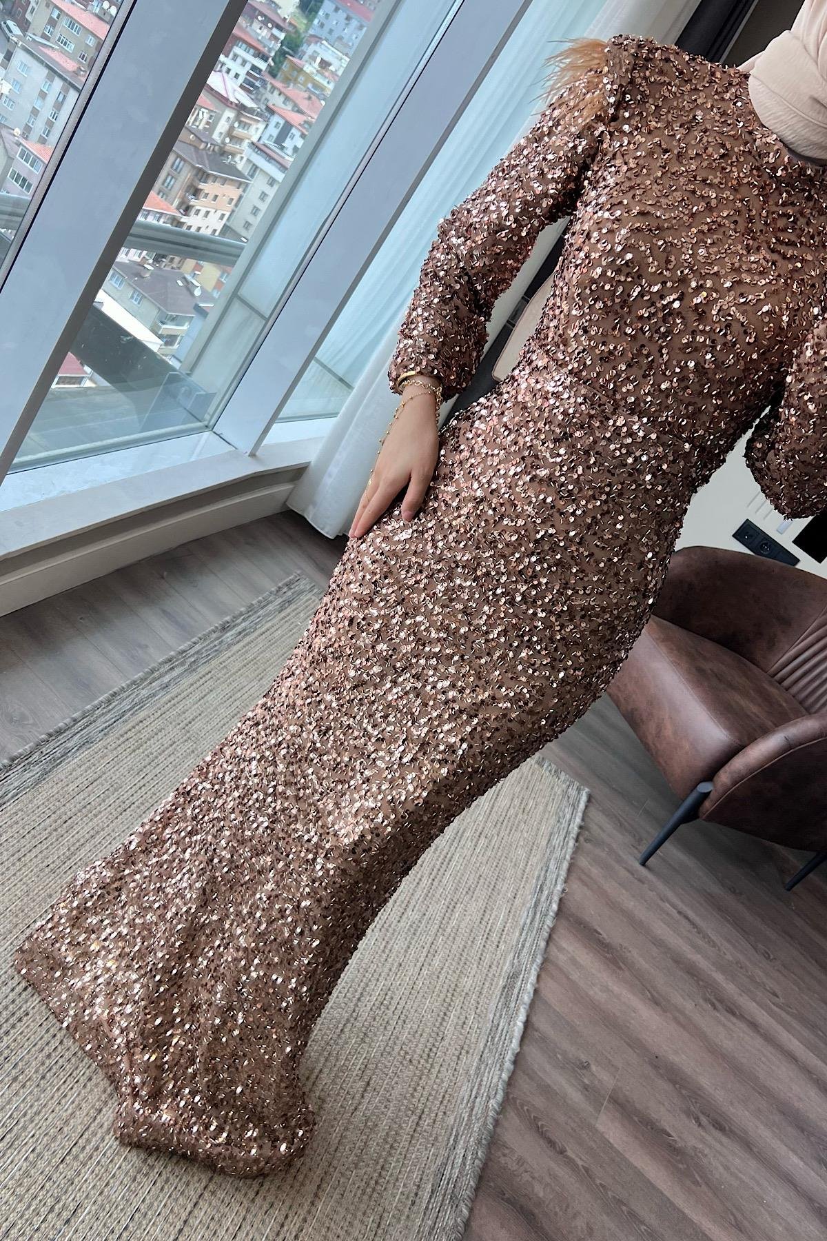 Payetli Balık abiye DubaiShowroomABİYE46490