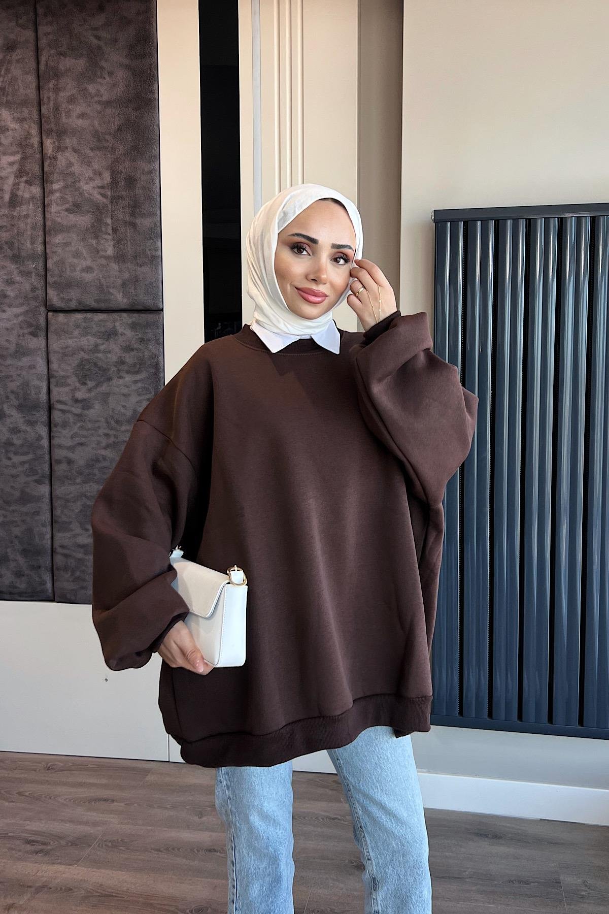 Üç İplik Kumaş Sweat KahverengiDubaiShowroomSWEAT30890