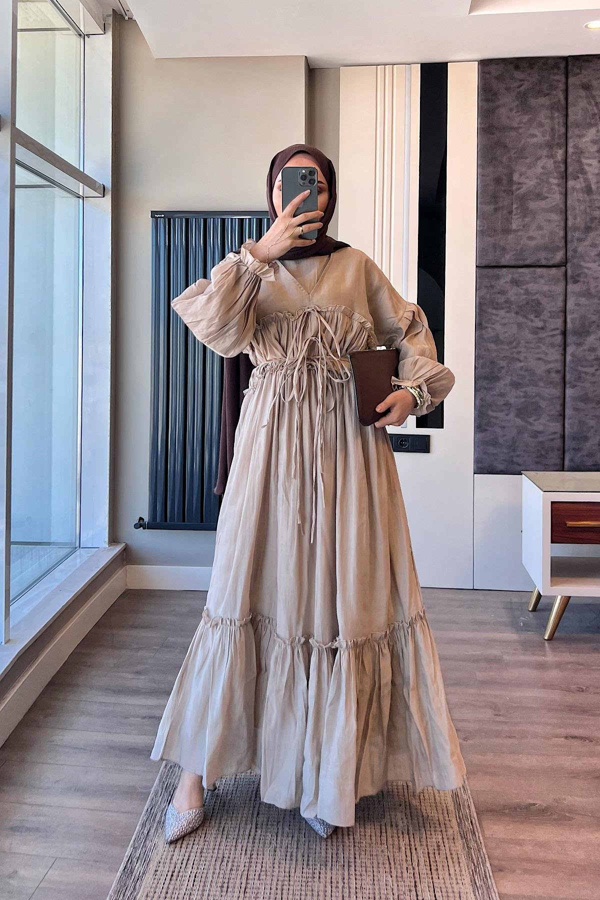 Vual Elbise VizonDubaiShowroomELBİSELER01846-VZN