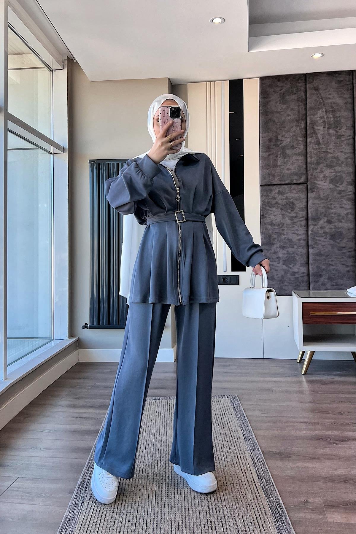 Pantolonlu Takım GriDubaiShowroomTAKIM01360