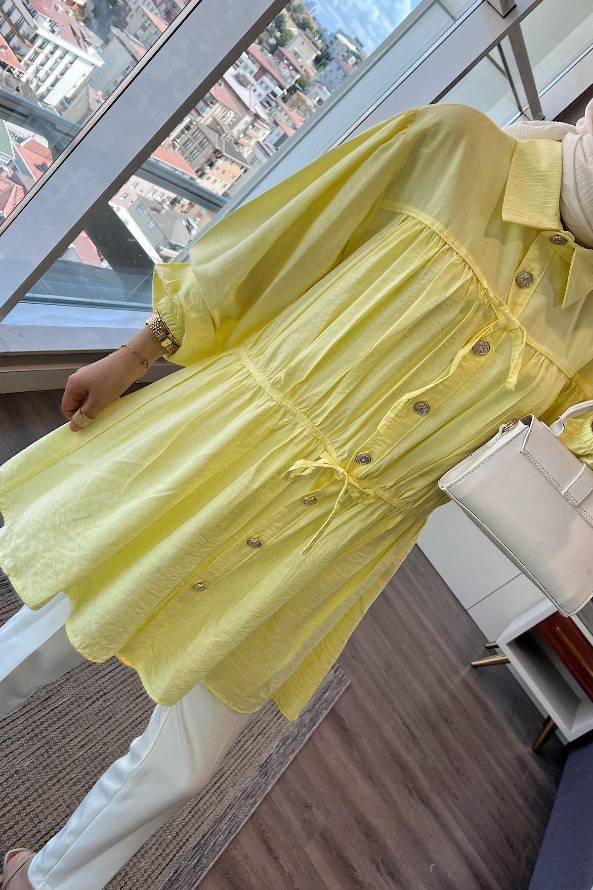 Modal Tunik SarıDubaiShowroomÜST GİYİM02410-SR