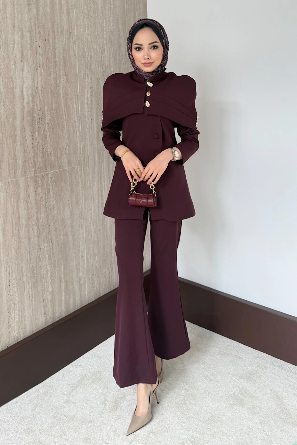 Bolerolu Takım BordoDubaiShowroomTAKIM26032