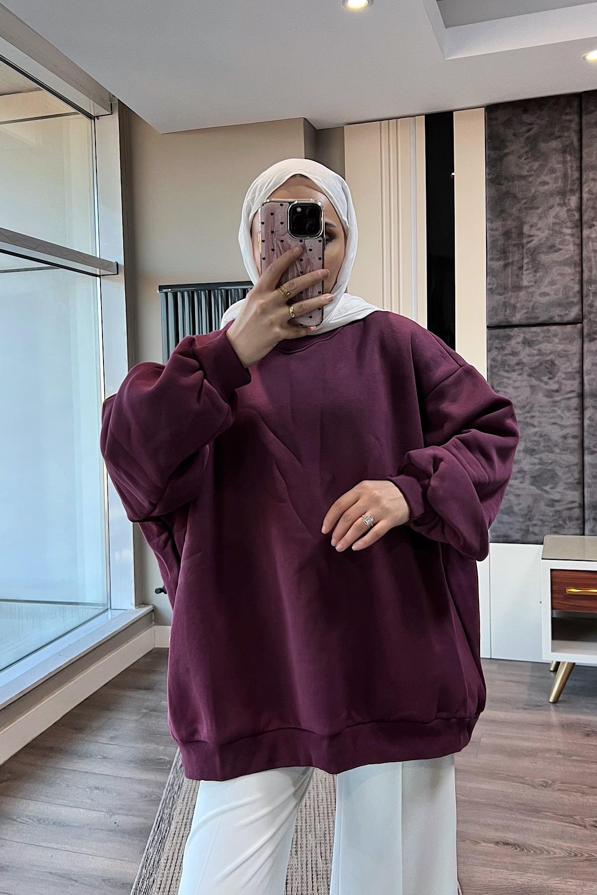 Üç İplik Kumaş Sweat MürdümDubaiShowroomSWEAT30890
