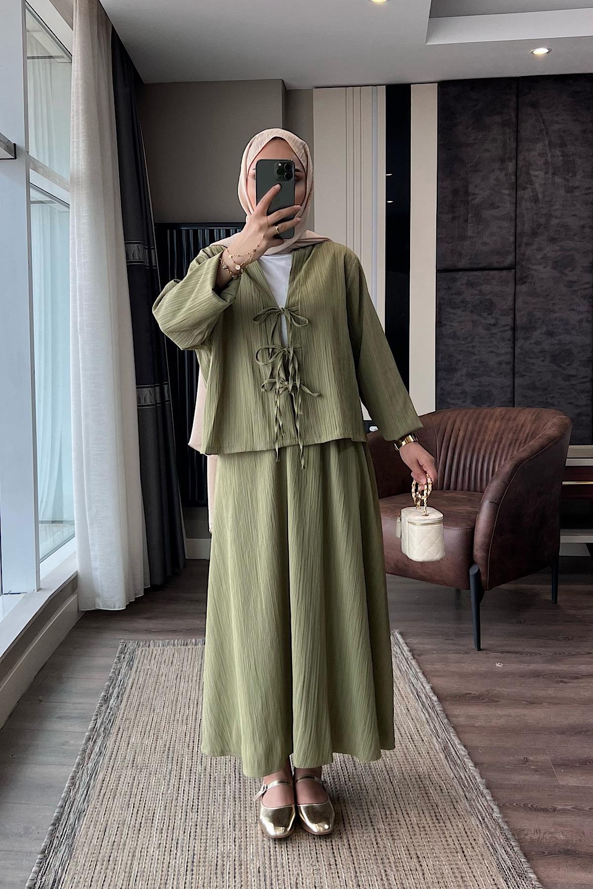 Kimonolu Takım YeşilDubaiShowroomTAKIM01953