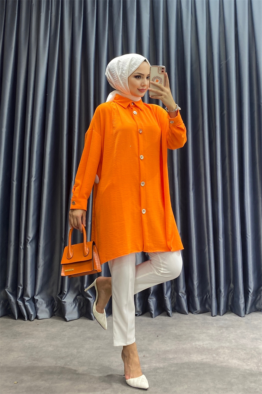 Ayrobin tunik turuncu