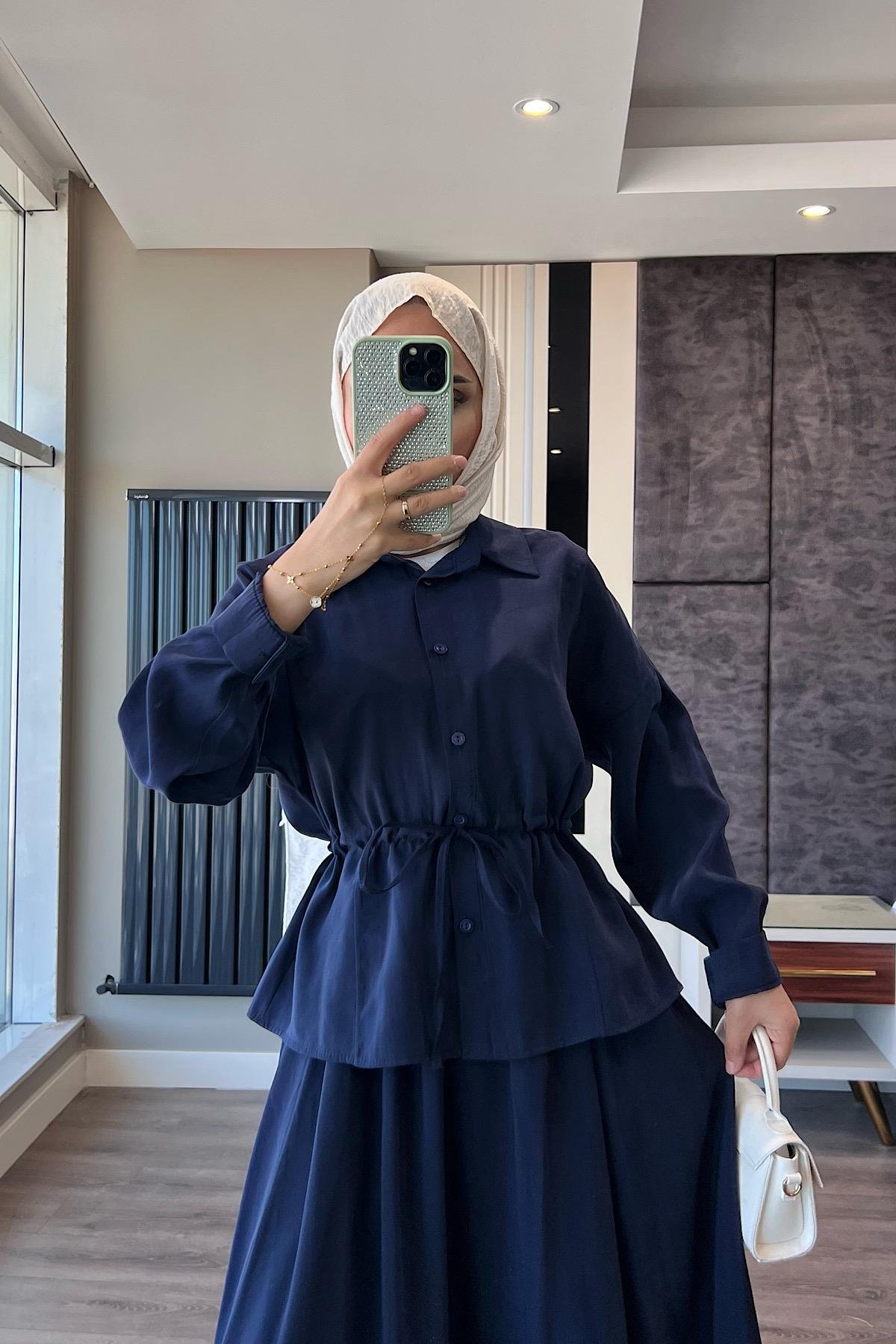 Beli Bağlamalı Takım Lacivert DubaiShowroomTAKIM01281-LCVRT