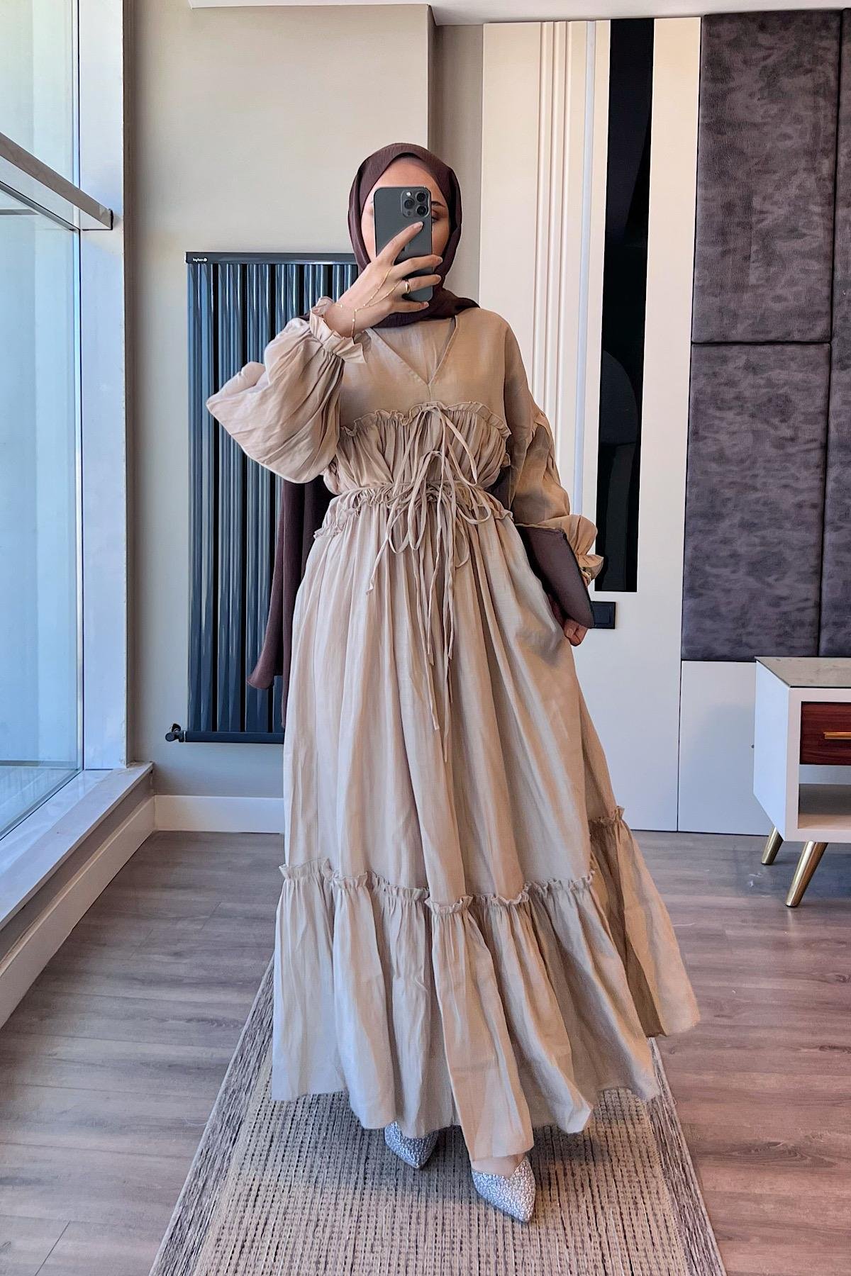 Vual Elbise VizonDubaiShowroomELBİSELER01846-VZN