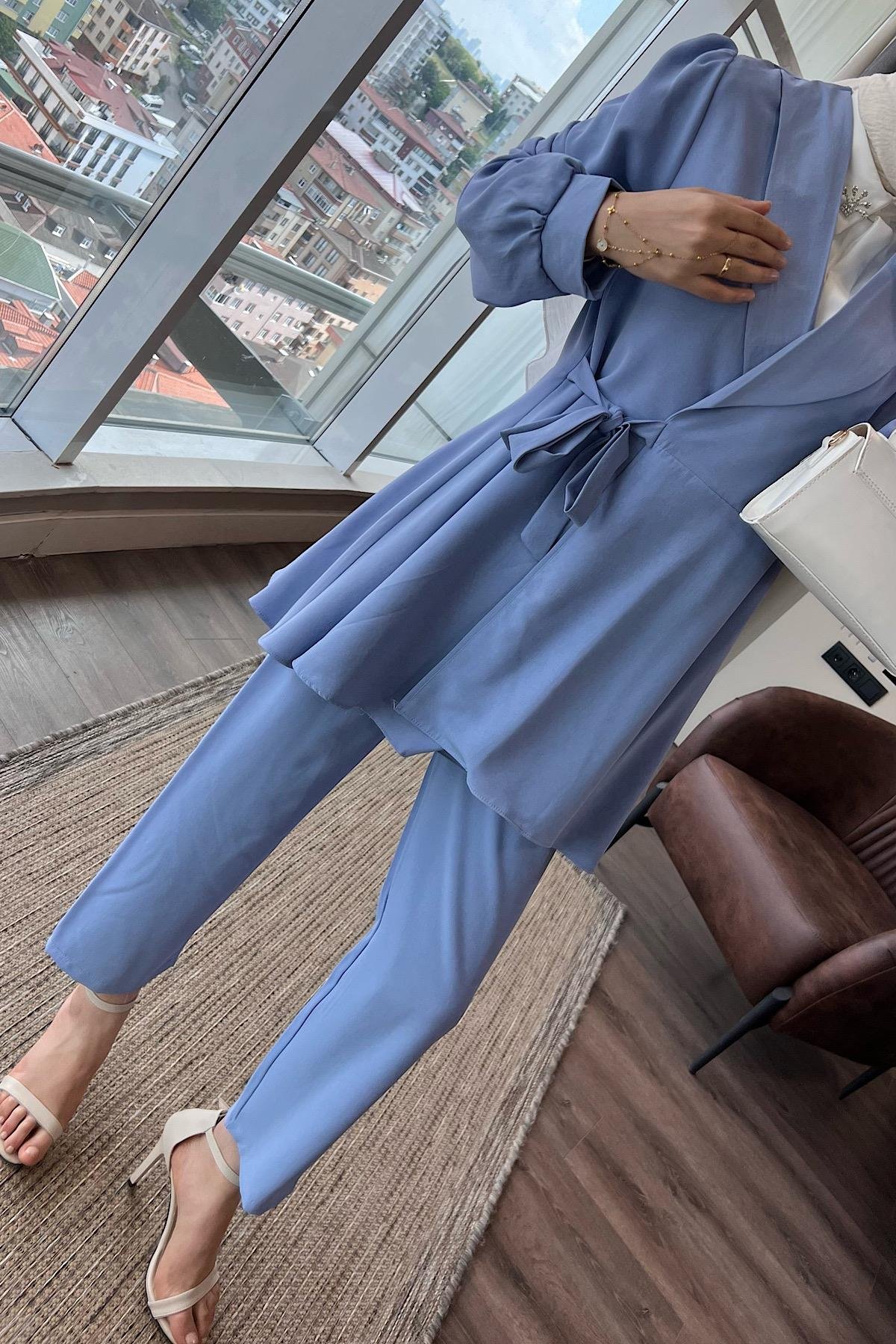 Bağlamalı Takım Bebe mavisi
