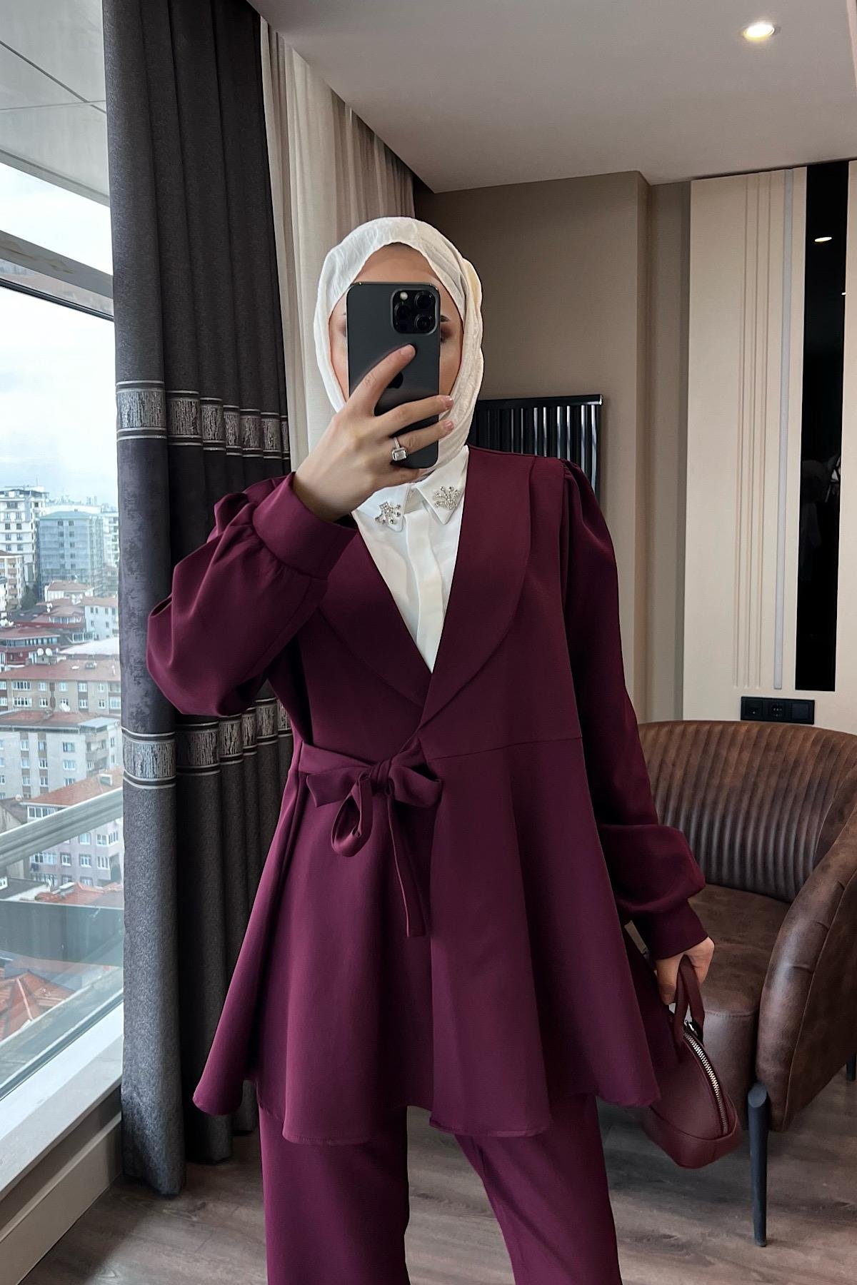 Bağlamalı Takım Bordo