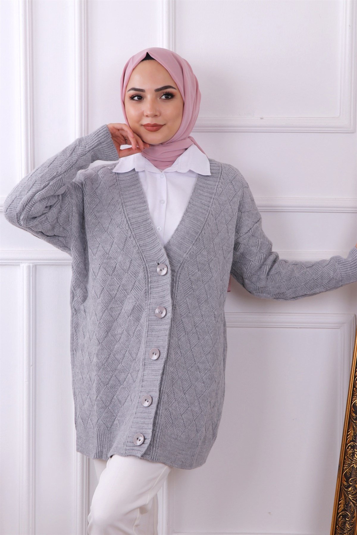 BAKLAVA DESEN HIRKA GRİ