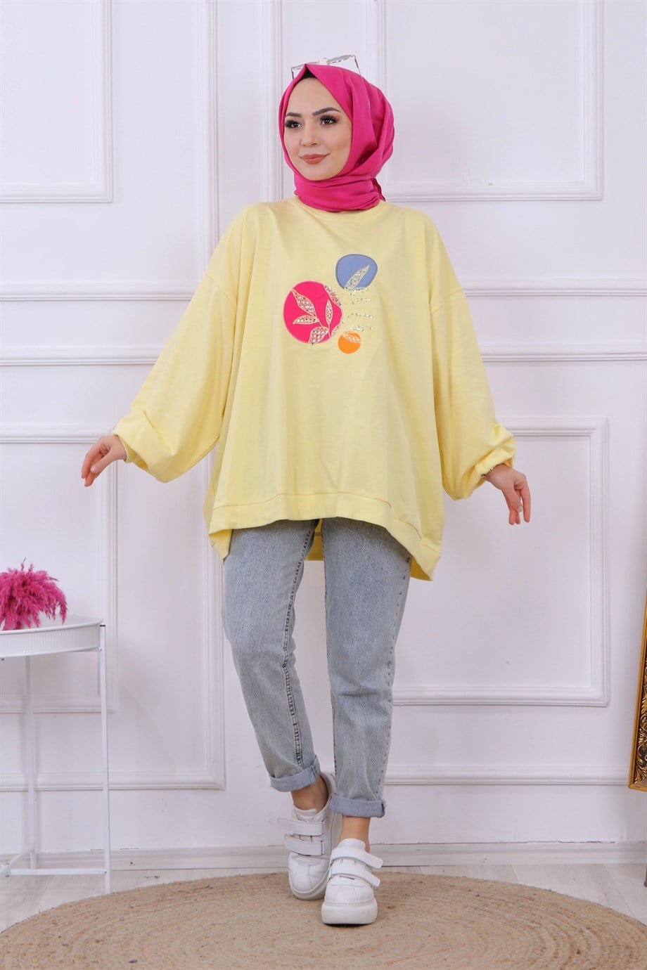 BALON KOL OVERSİZE SWEAT SARI