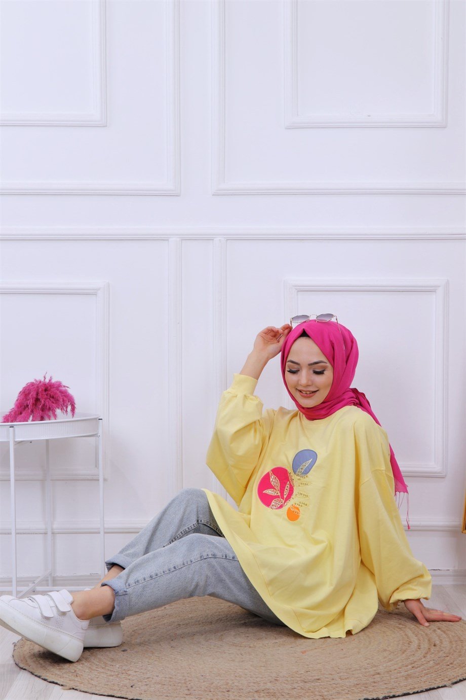 BALON KOL OVERSİZE SWEAT SARI