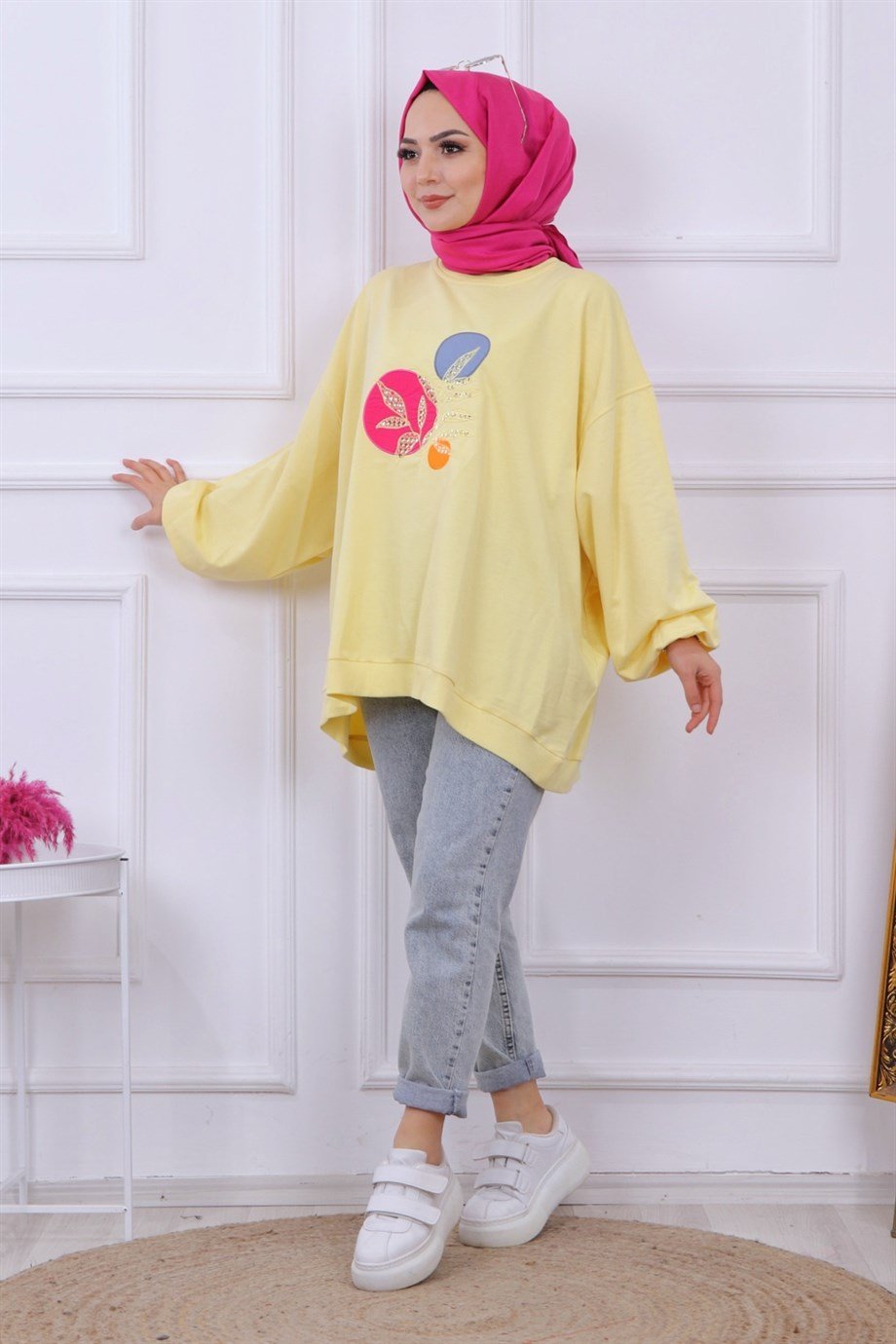 BALON KOL OVERSİZE SWEAT SARI