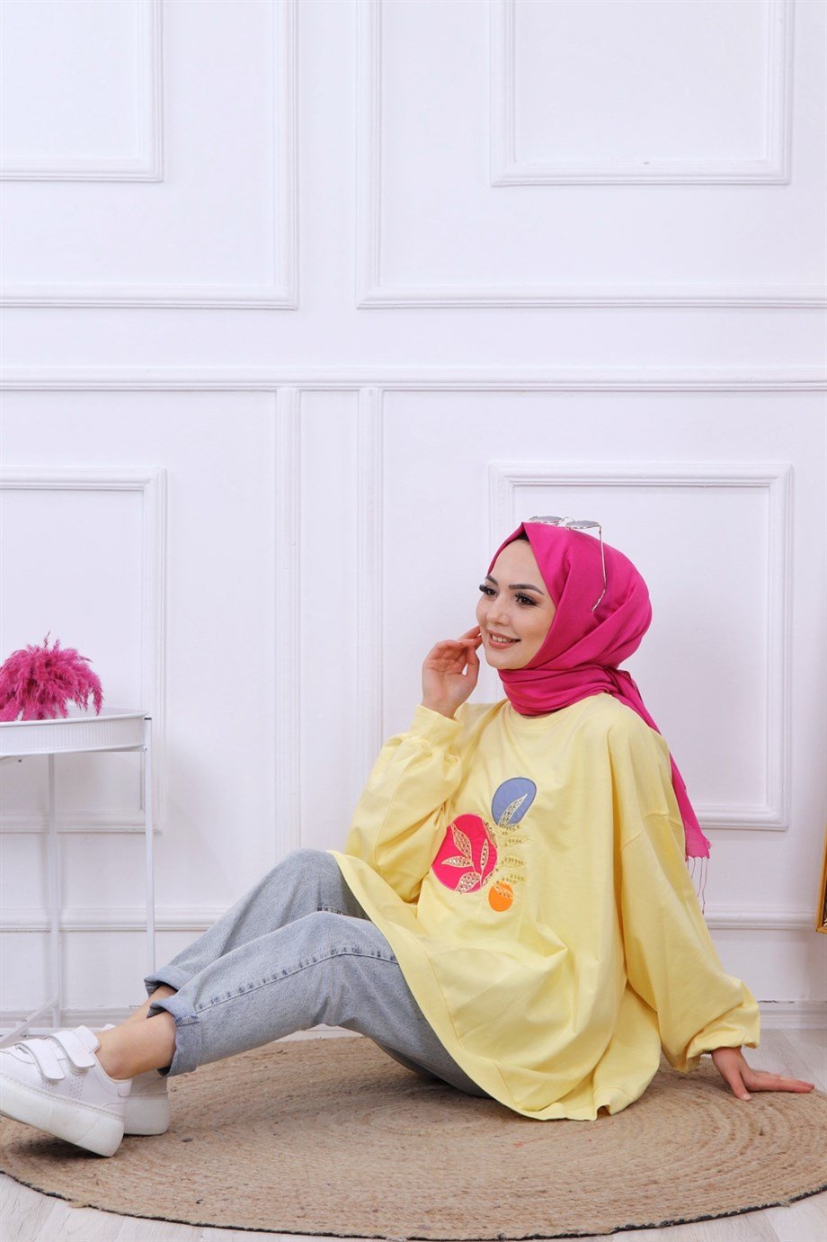 BALON KOL OVERSİZE SWEAT SARI