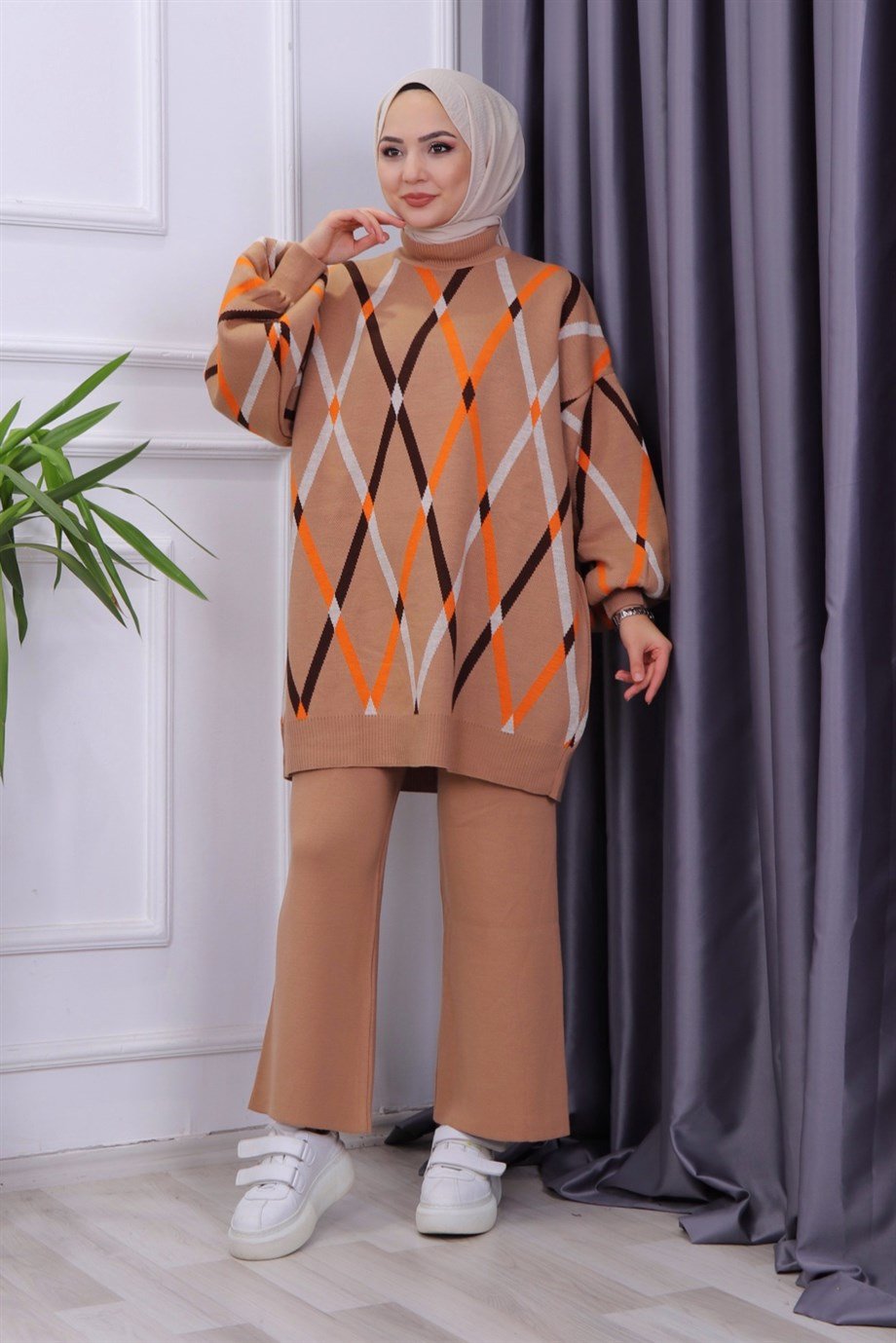 BALON KOL TRİKO TAKIM CAMEL