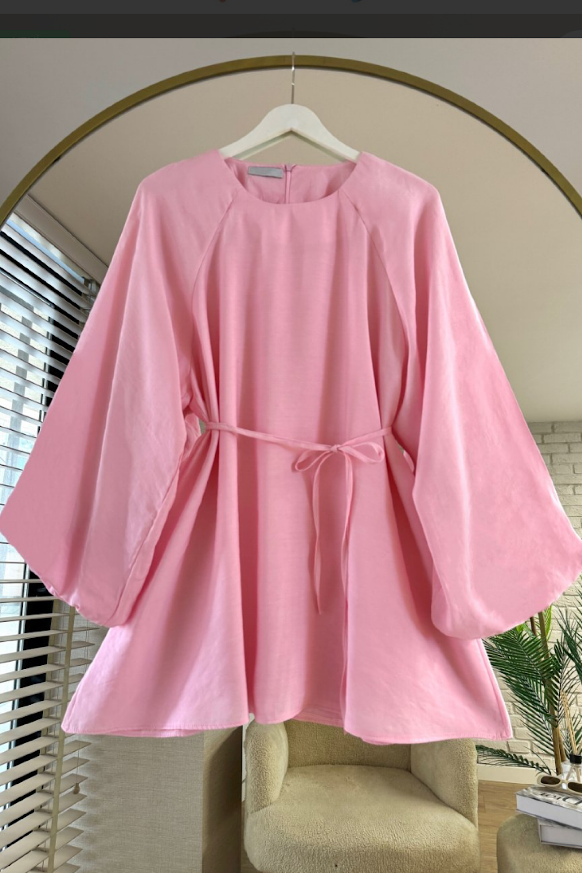 Balon Kol Tunik Pembe 