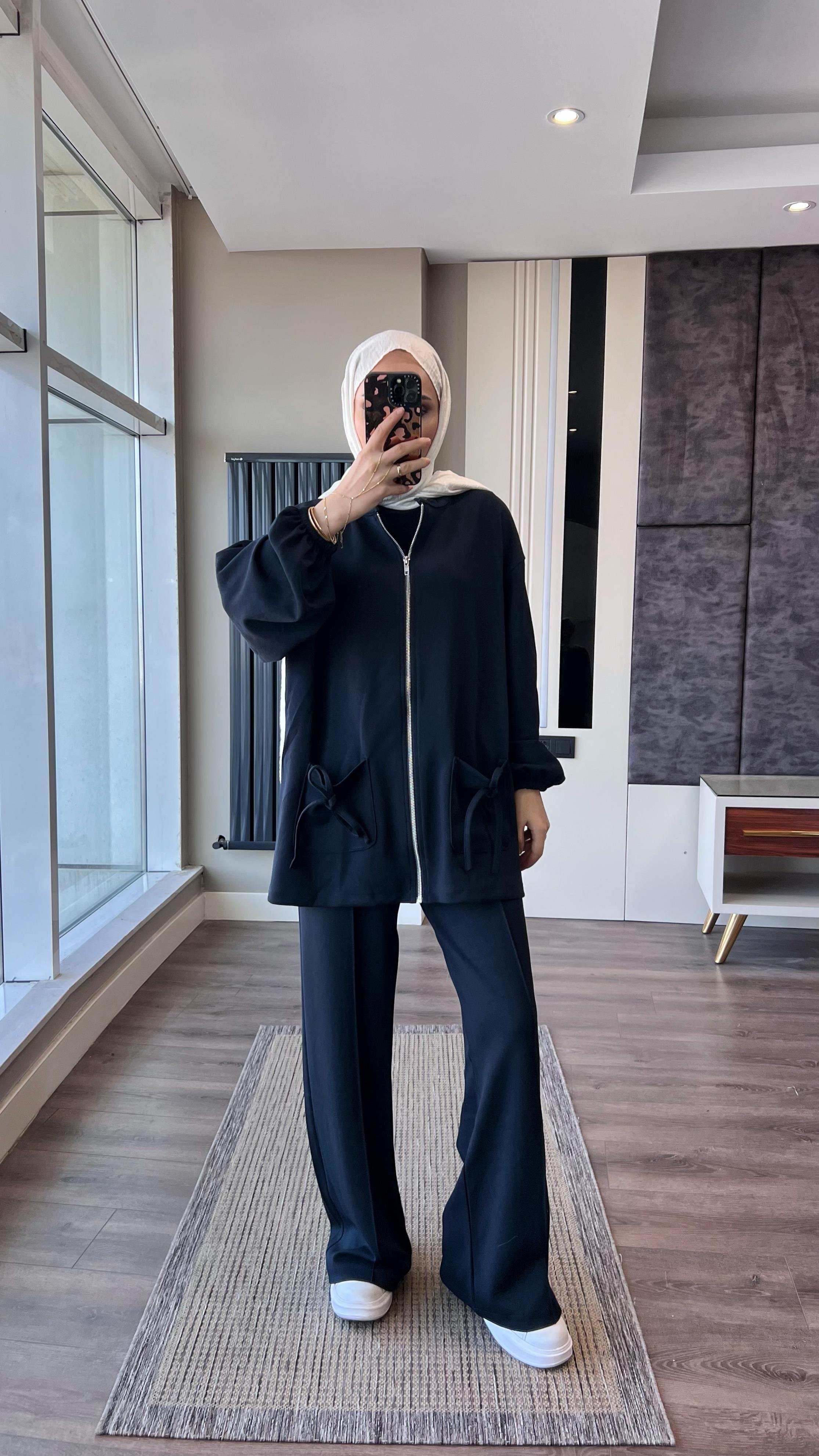 Cep Üstü Fiyonklu Oysho Takım LacivertDubaiShowroomTAKIM29144