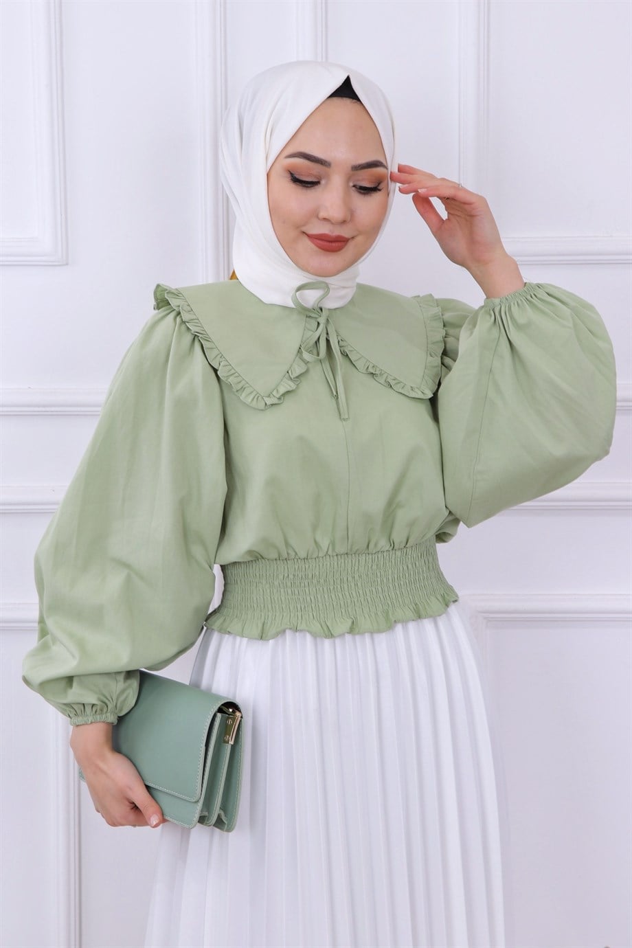 BEBE YAKA GÖMLEK YEŞİL