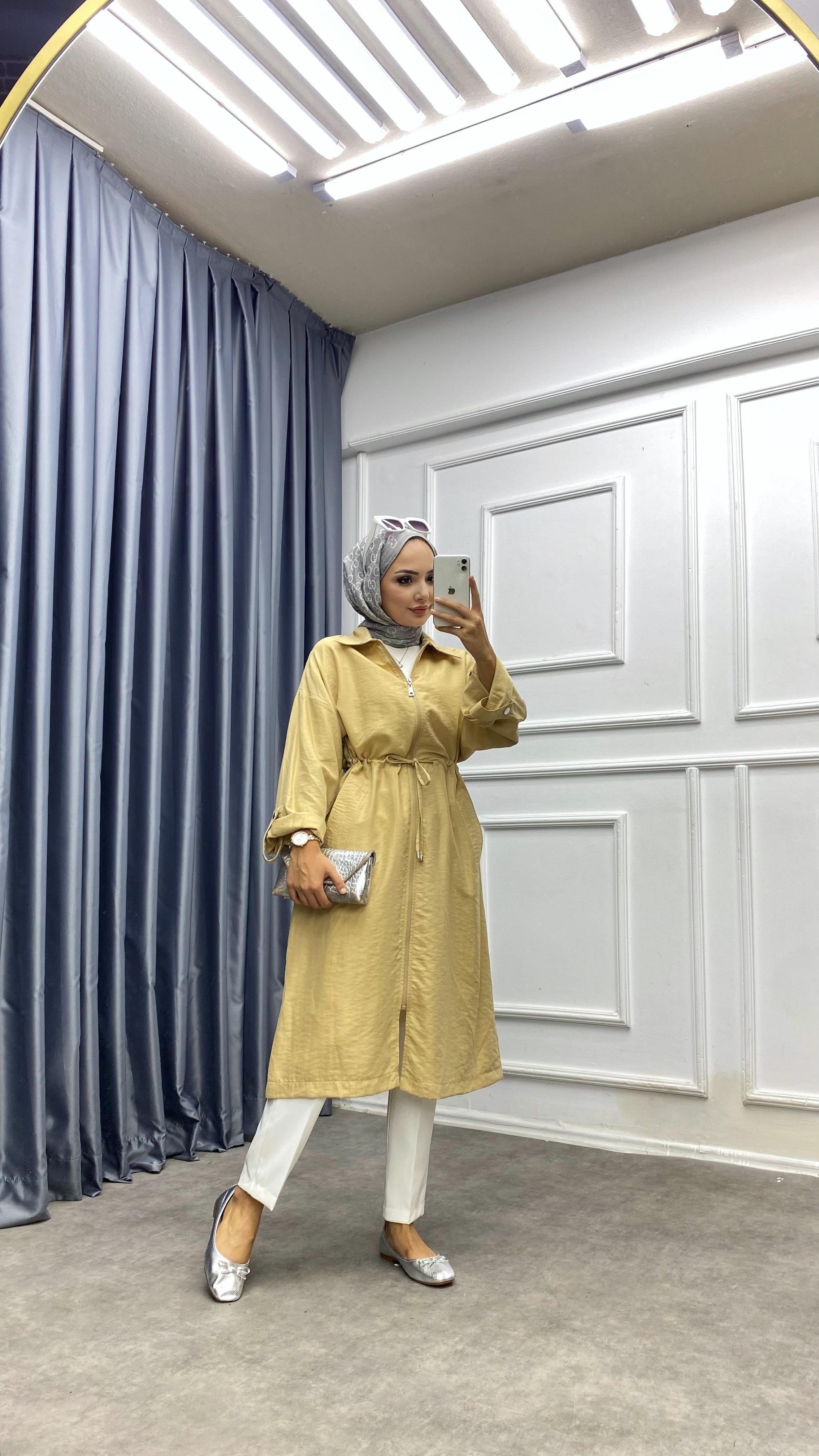 Beli Tünelli Fermuarlı kap Camel 