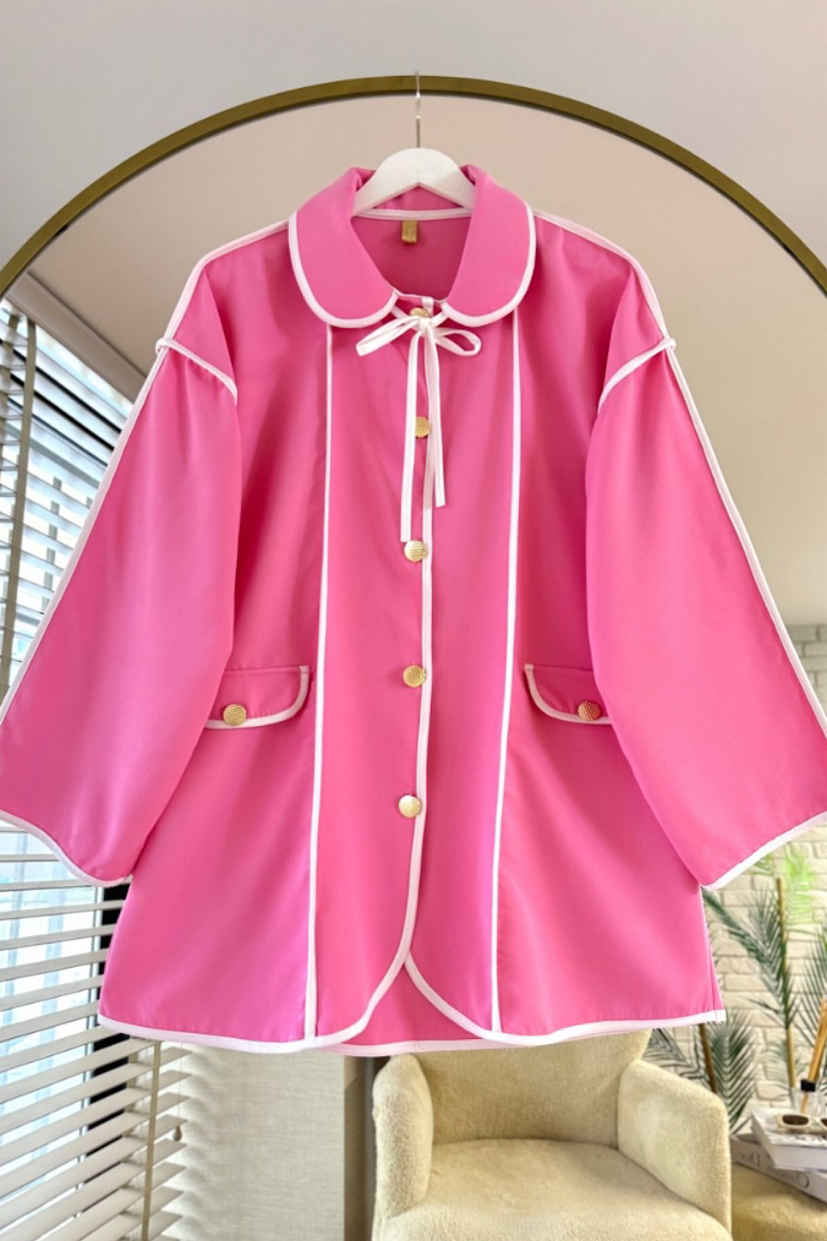 Biyeli ceket Pembe