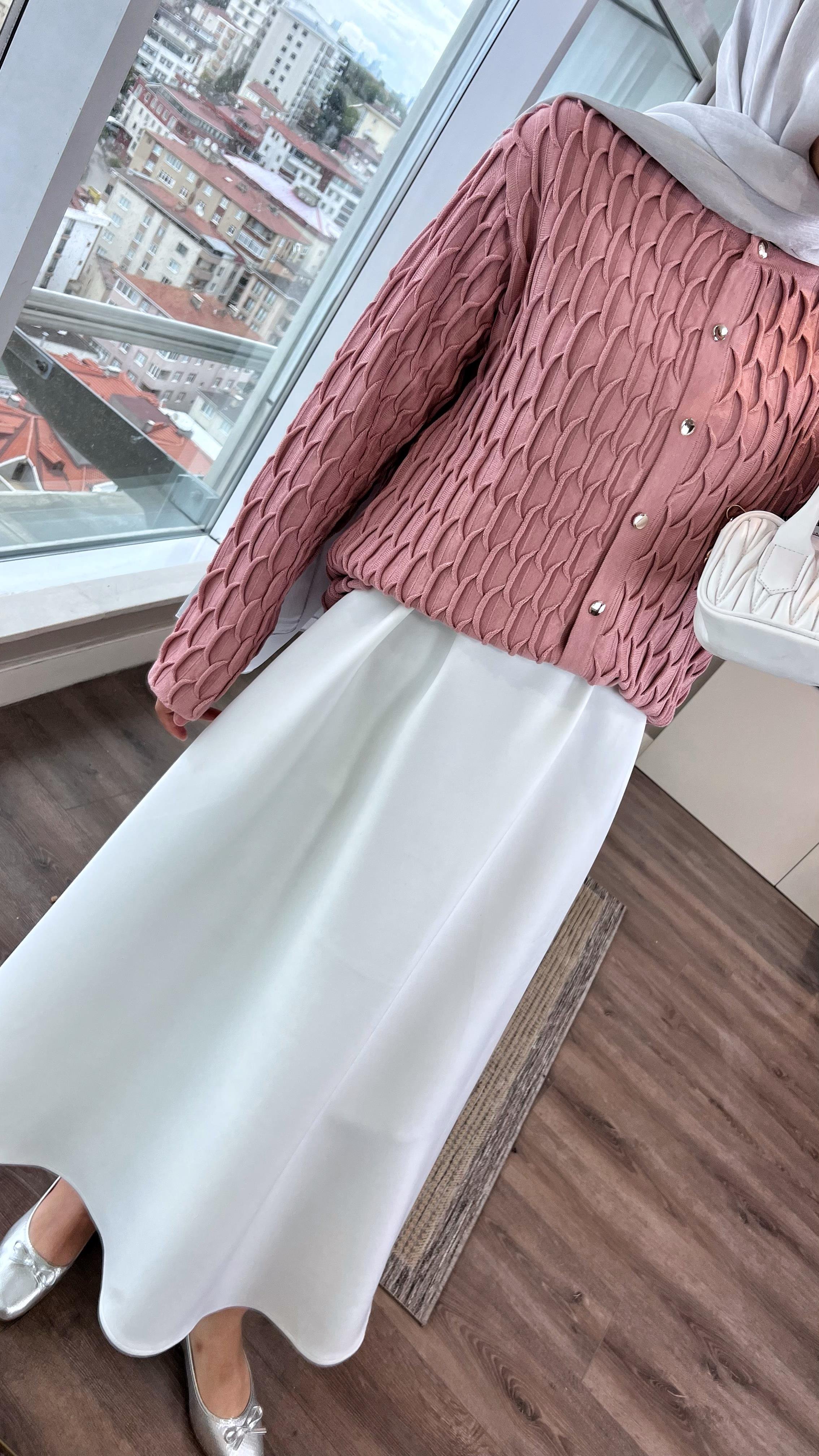 Soğuk İplik Hırka Gül KurusuDubaiShowroomDIŞ GİYİM03060